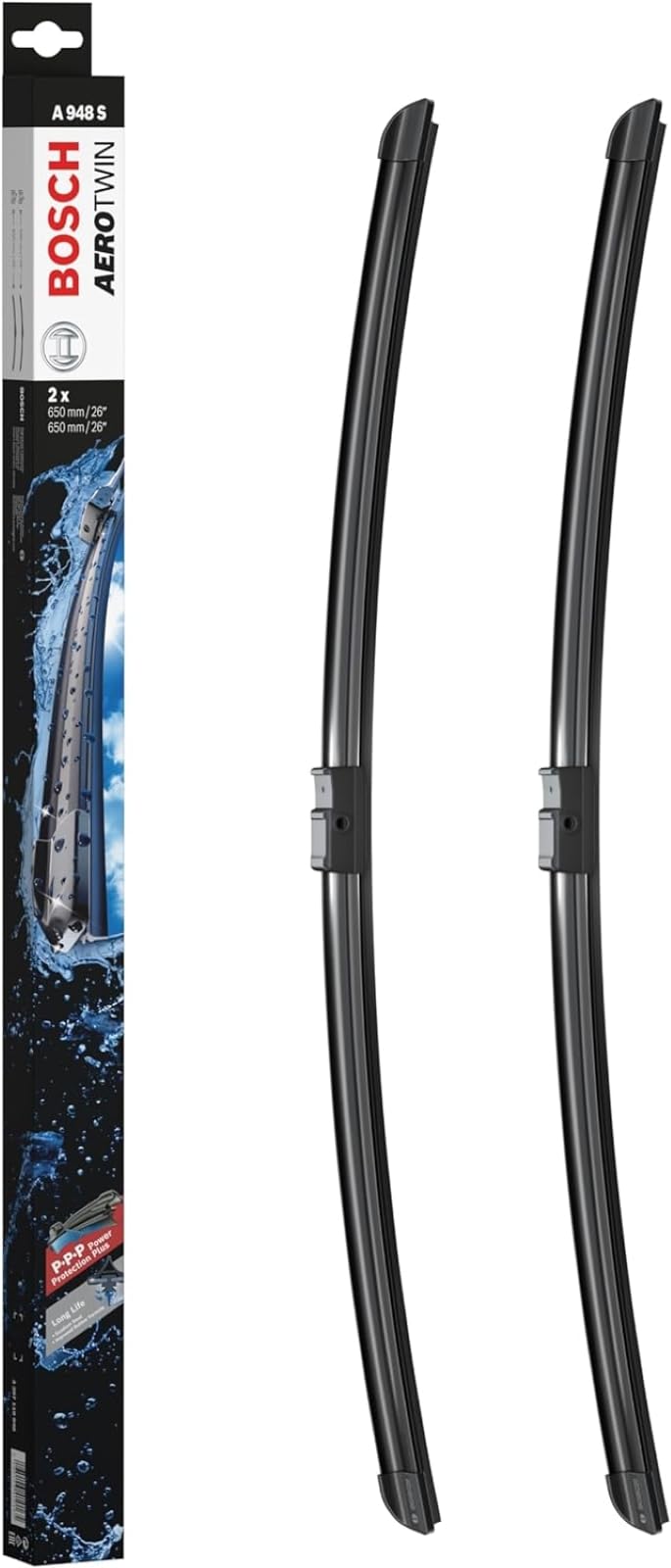Bosch 3397118948 Aerotwin Oe Replacement Wiper Blades Driver & Passenger Side - Set Of 2 (26'' & 26'') Side Lock 22Mm