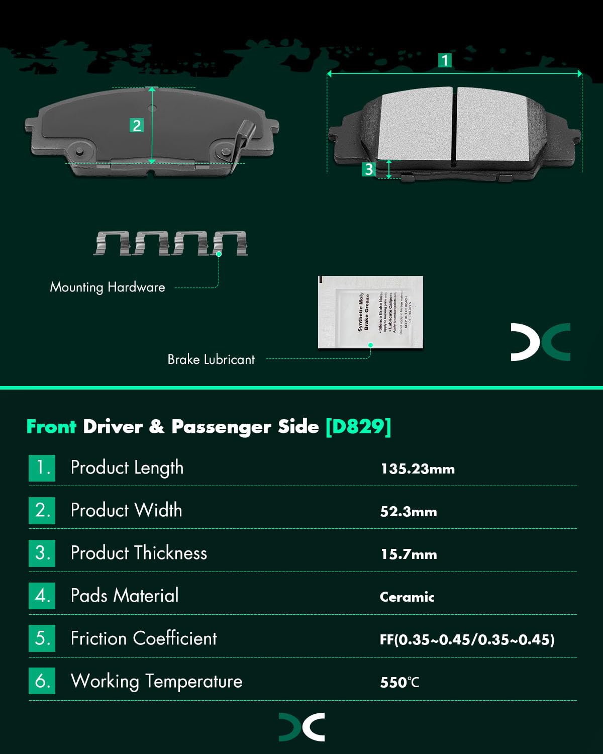 Ceramic Brake Pads Kits,SCITOO 8pcs Brakes Pads Set fit for 2007-2010 for Acura CSX,2002-2006 for Acura RSX,2006-2011 for Honda
