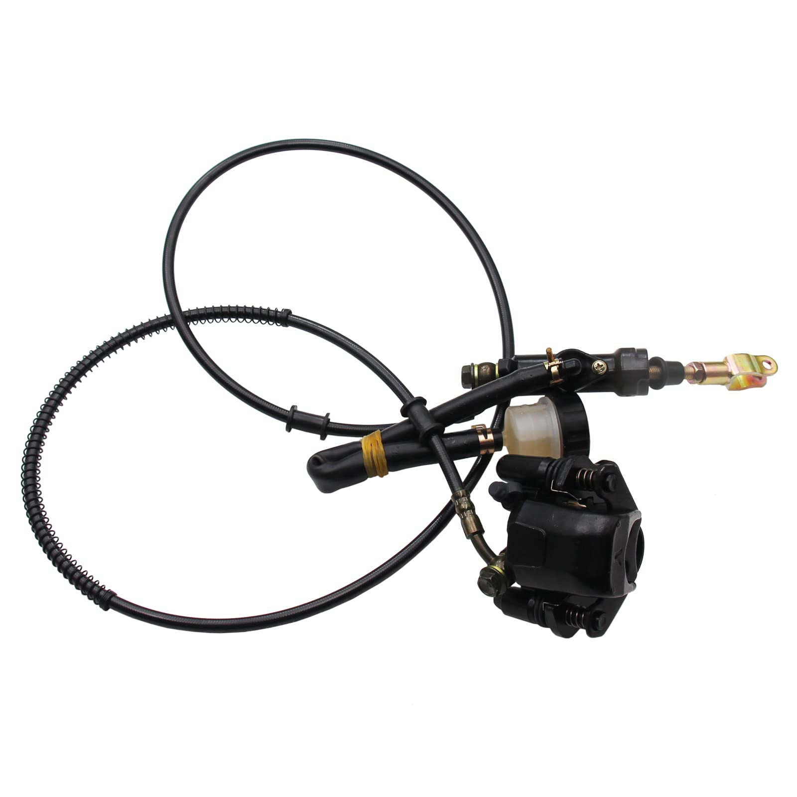 Hydraulic Rear Disc Brake Caliper System Pads Disk Rotor For 150Cc 200Cc 250Cc Dirt Bike Quad Atv Gokart Go Kart Dune Buggy (Black)