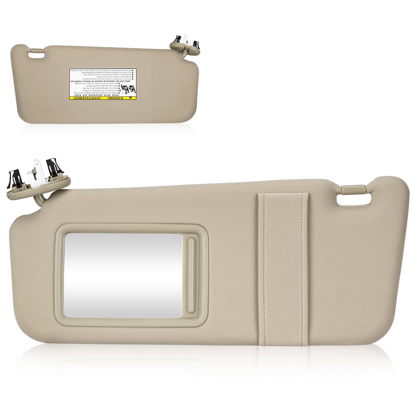 Sun Visor With Light For Toyota Camry 2007-2011 With Sunroof, Left Driver Side Beige Sunvisor Replace 74320-06800-B0