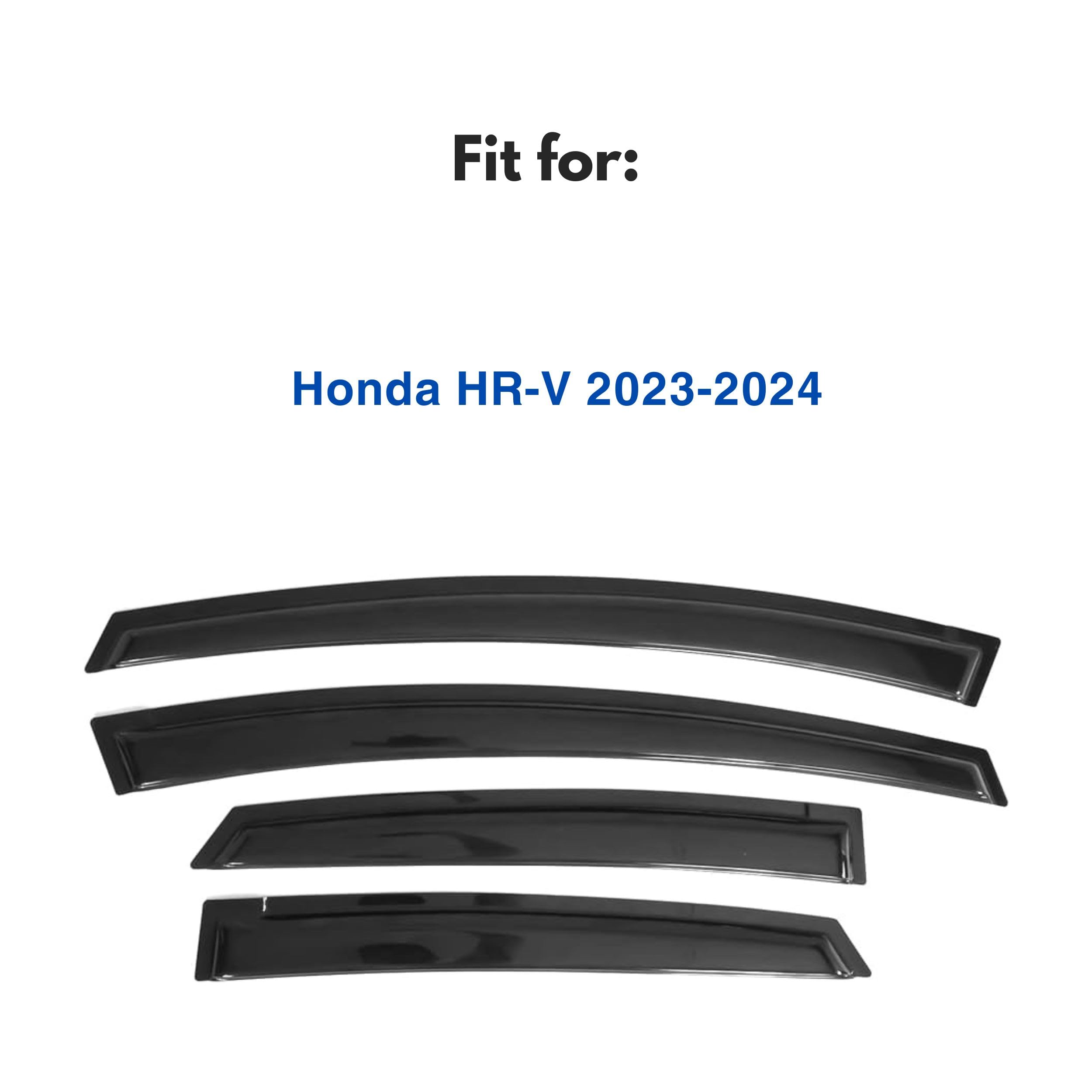 Immortal Group IG Window Visor Rain Guard for Honda HR-V 2023-2024, 4PC, Black Acrylic, Tape-On Deflector