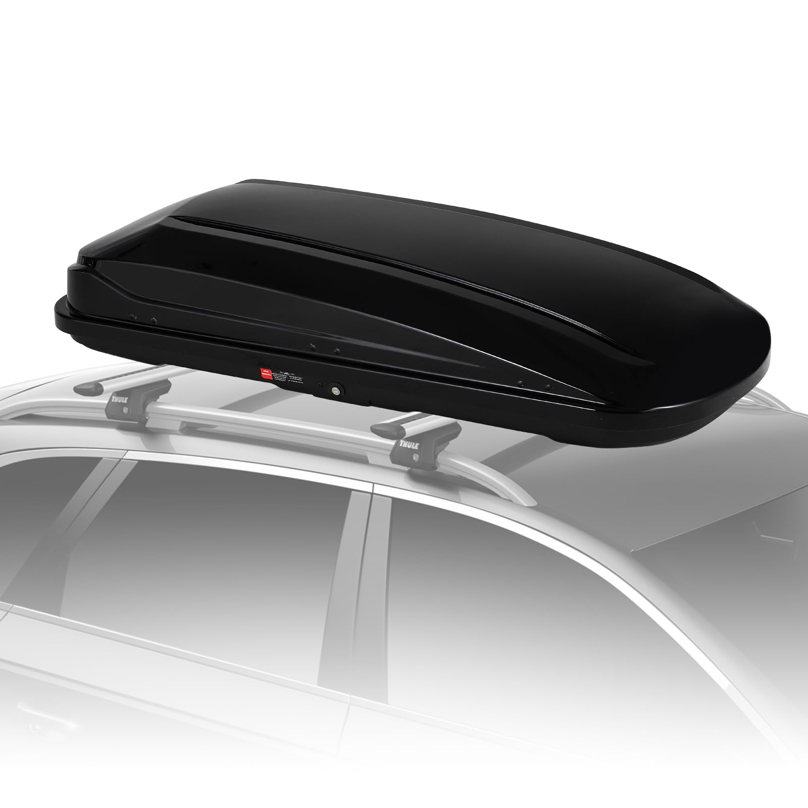 70 Inch Rooftop Cargo Box Carrier, 17.6 Cubic Ft. Hard Shell Roof Rack Cargo Carrier with Security Keys, 165 Lbs Capacity Waterp