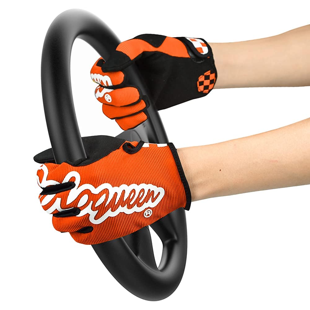 Solo Queen Sim-Racing Gloves For Simulator Steering Wheel Games And Karting Glove (Orange, L)