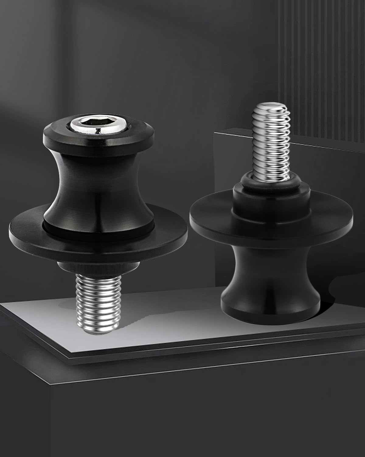 Pbymt 8Mm M8 X 1.5 Motorcycle Swing Arm Spools Sliders Cnc Swingarm Stand Screw Fit For Kawasaki Ninja Zx6R Z900 Vulcan, Triumph