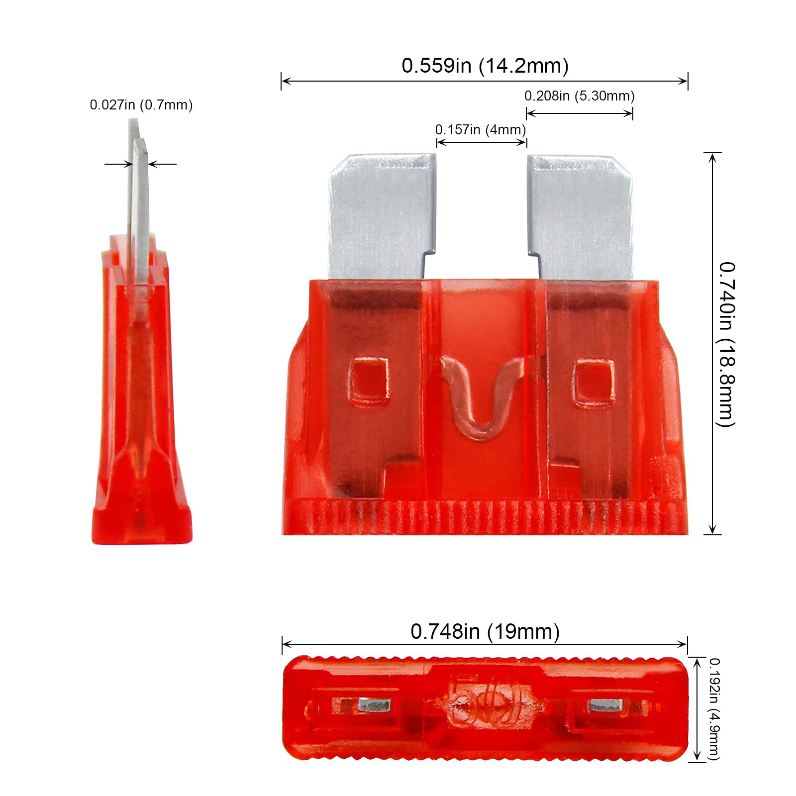100Pcs Car Fuse Kit - Replacement Auto Rv Fuses Assortment Kit For Car/Rv/Truck/Motorcycle(5A 7.5A 10A 15A 20A 25A 30A 35A 40A 5