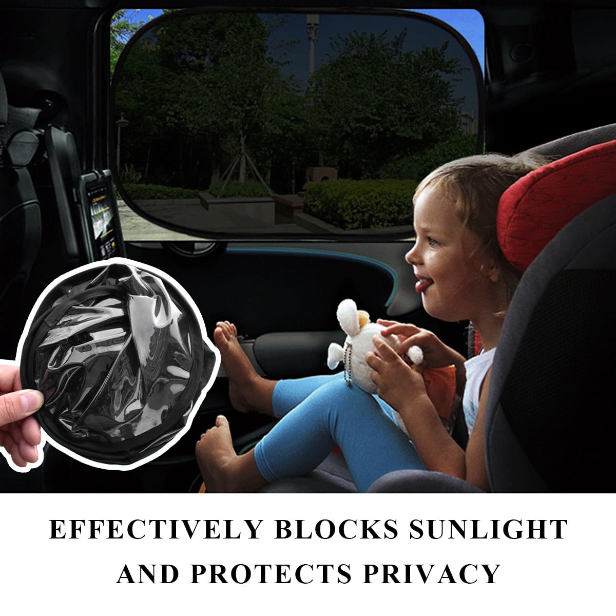 povtii 2 PCS Car Window Shade, 19.5''  12.2'' Vehicle Sunshade Protector for Side and Rear Window, Automotive Sun Protection You