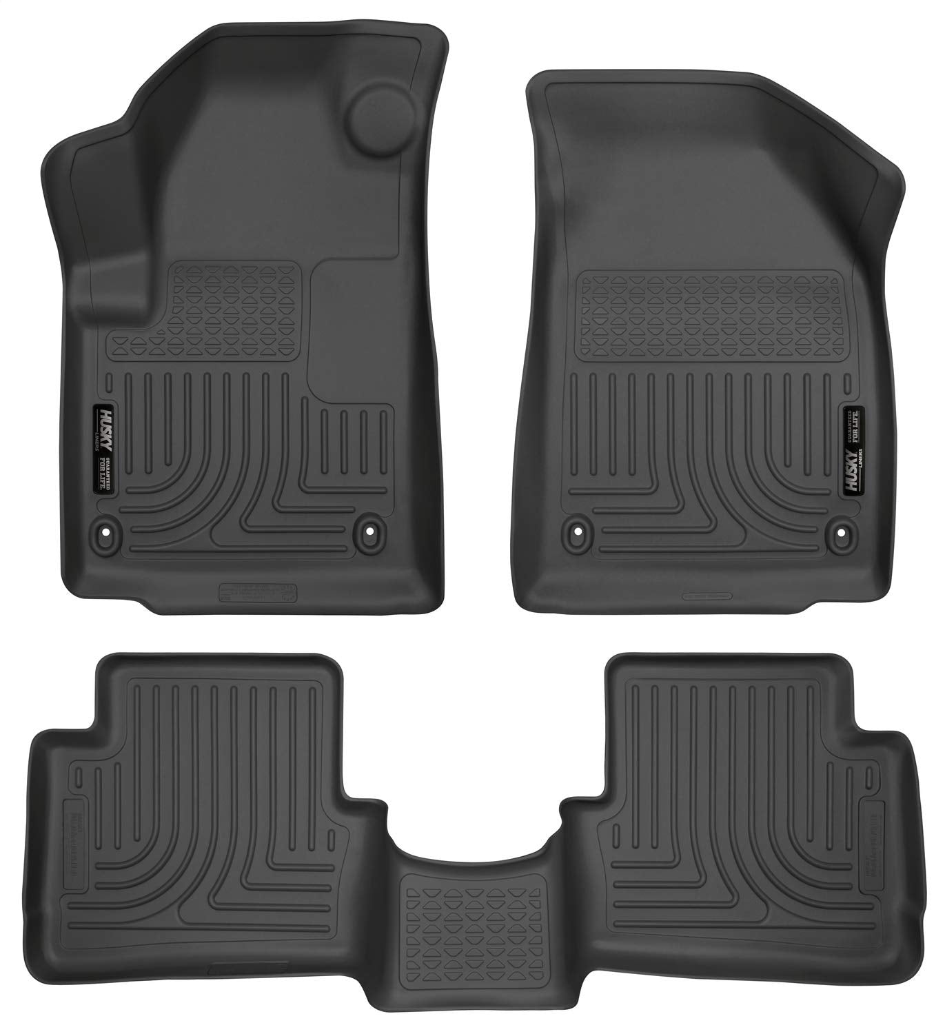Husky Liners Weatherbeater Floor Mats | Fits 2013-2016 Dodge Dart | Front & 2Nd Row, 3-Pc Black - 99021