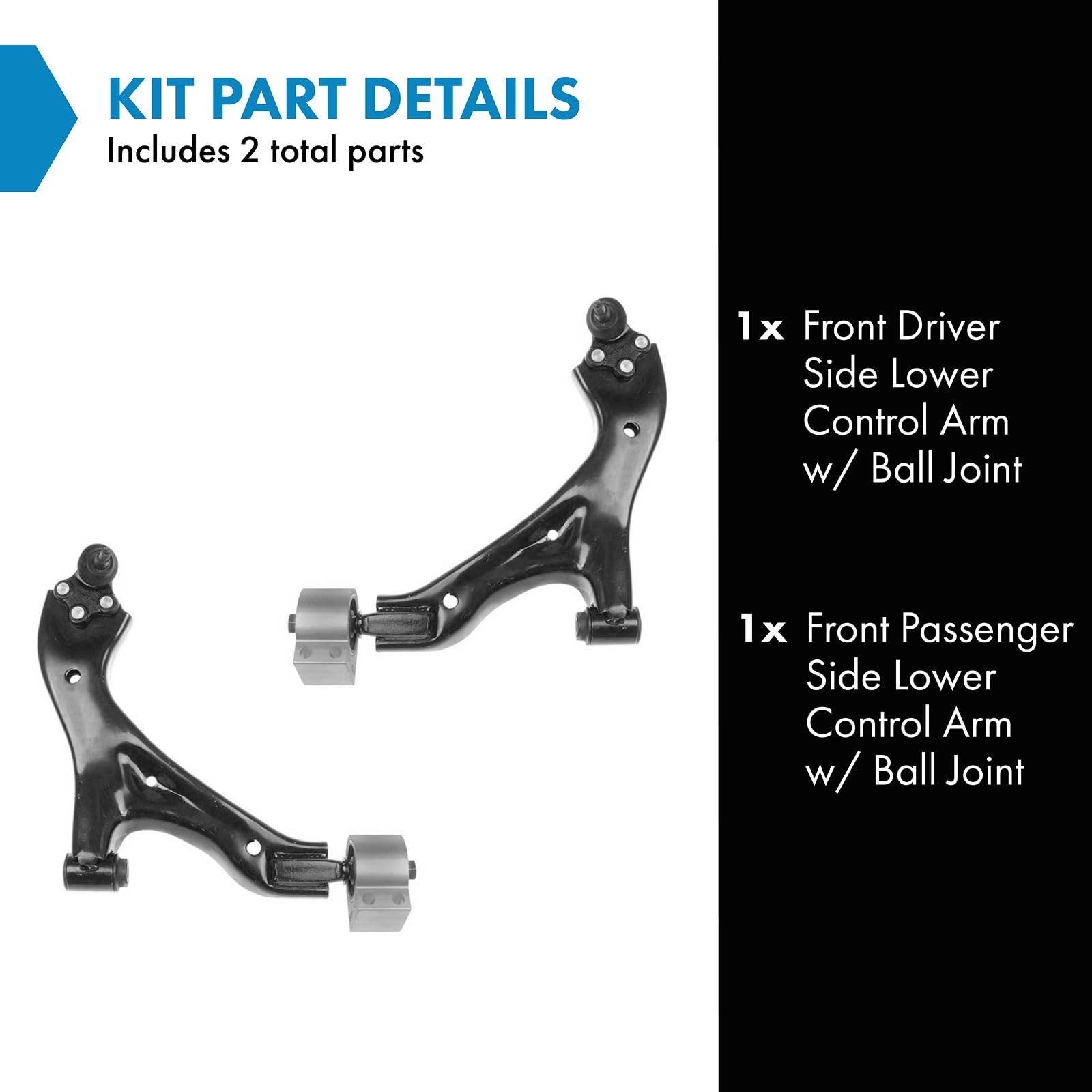 Trq Front Lower Control Arm With Ball Joint Set Compatible With 2005-2009 Chevrolet Equinox 2006-2009 Pontiac Torrent 2002-2007