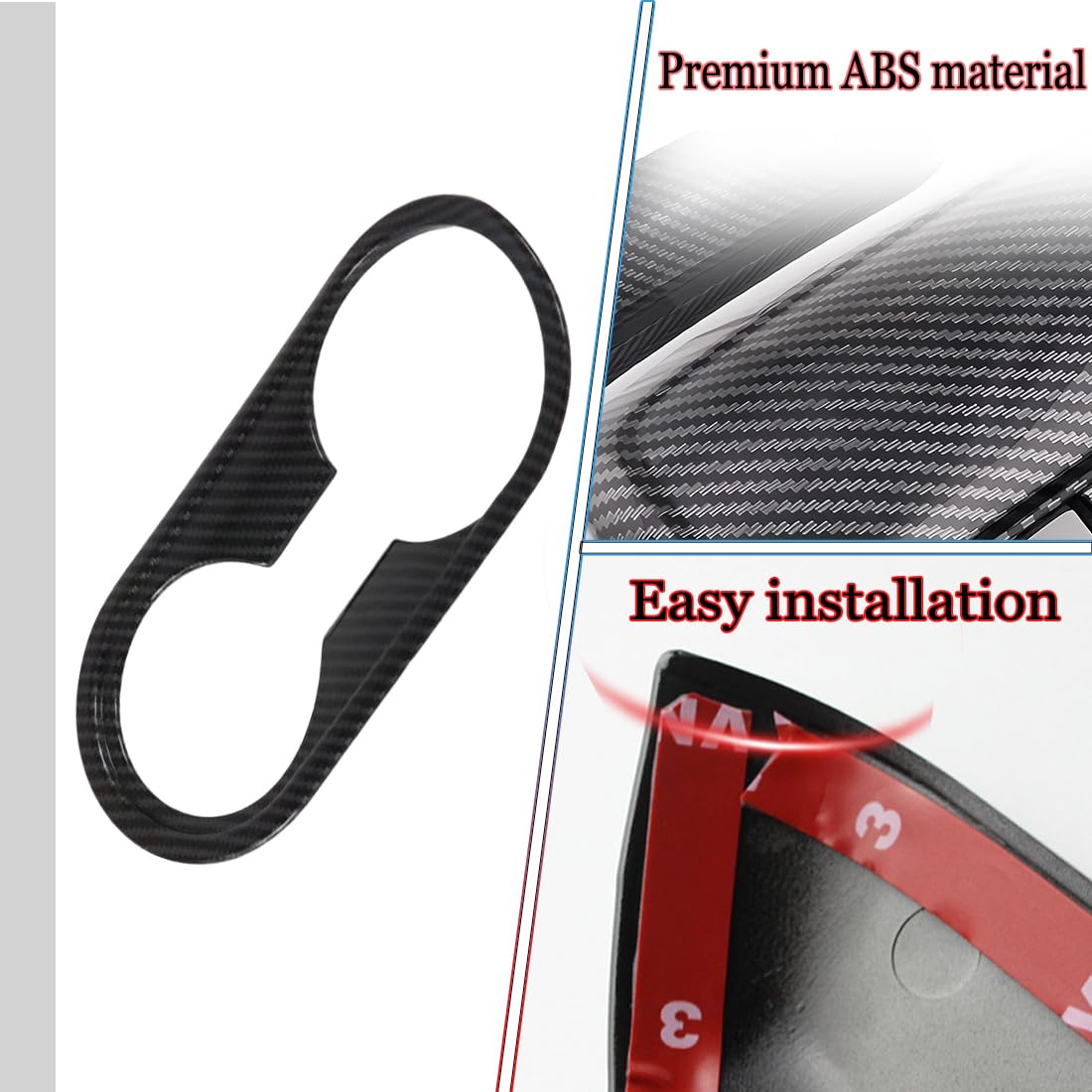 MUXEE for Kia Forte 2019-2024 ABS Carbon Fiber Center Consoles Cup Holder Panel Cover Trim - Sport Upgrade Trims Interior Access