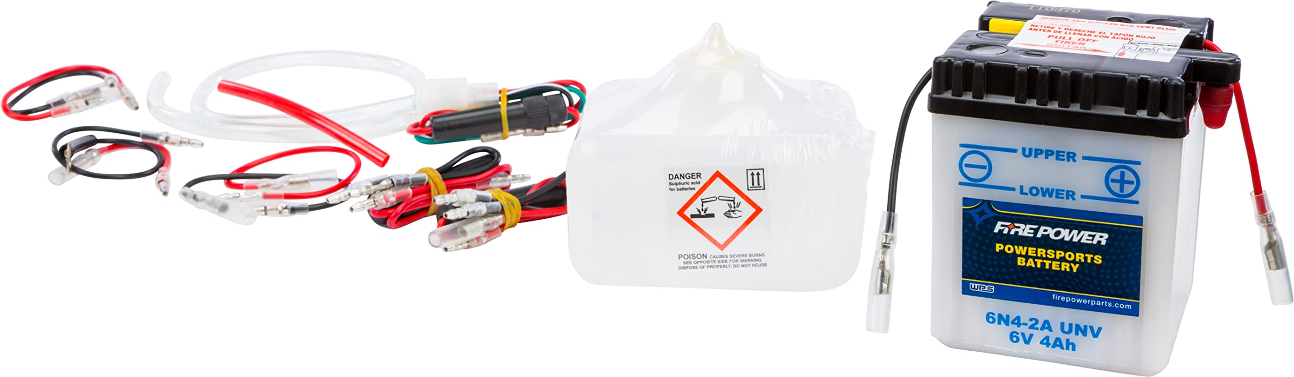 Wps Conventional 6V Standard Battery With Acid Pack 6N4-2A Unvq