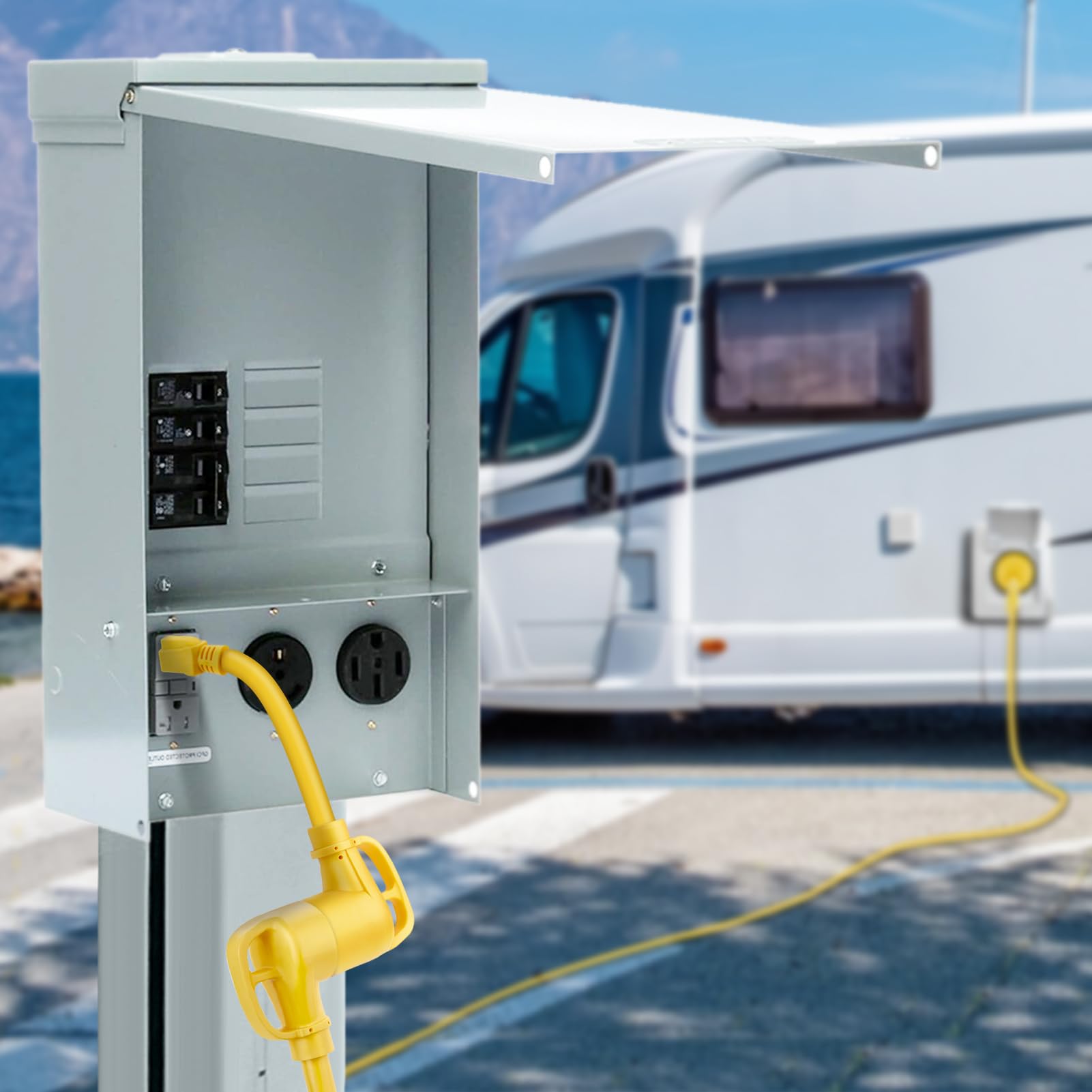 Kohree 30 Amp To 110V Adapter Rv Plug, 15A Male To 30A Female Rv Power Adapter, Nema 5-15P To Tt-30R Rv Dogbone Electrical Adapt