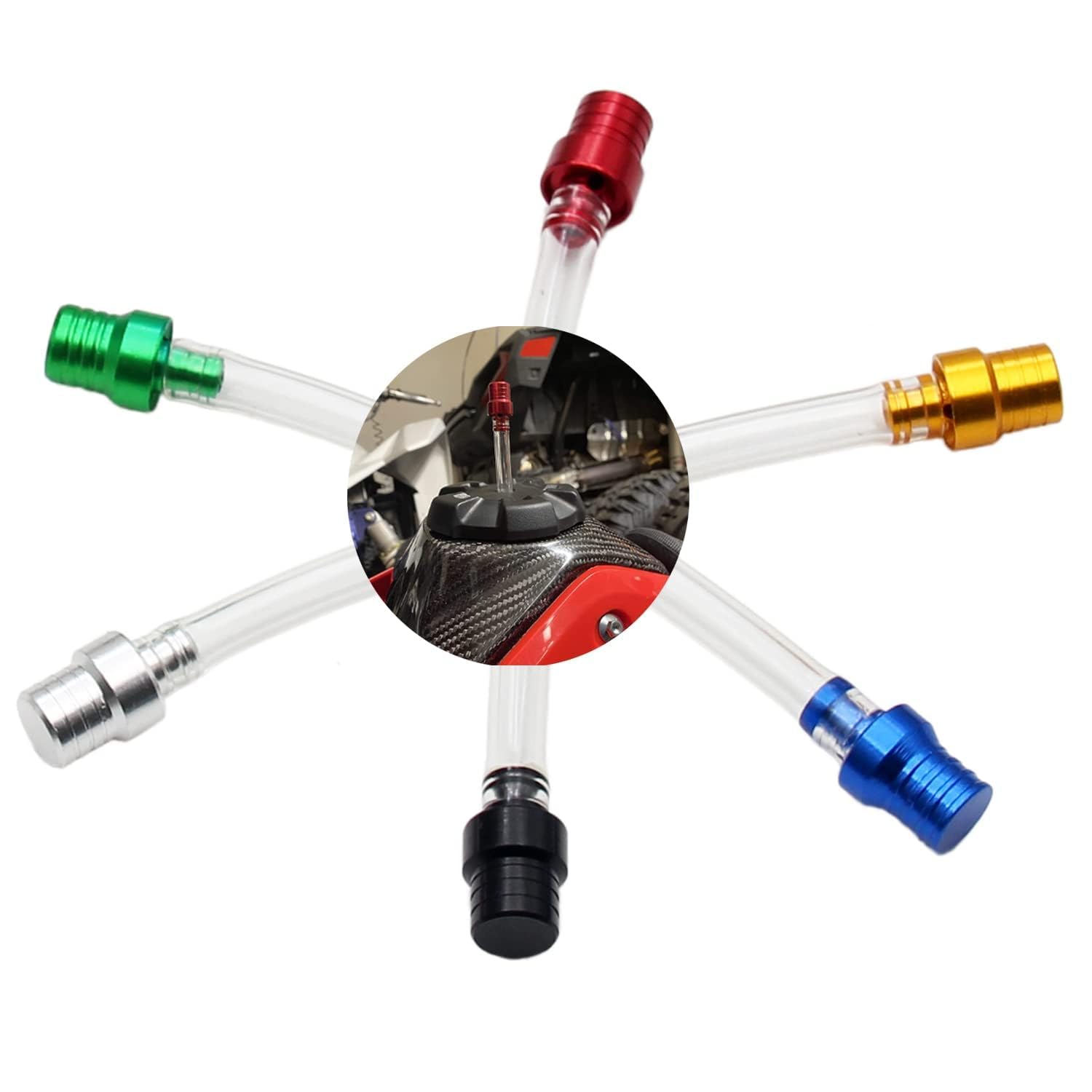 Pro Bat 10 Pack Cnc Motorcycle Gas Cap Two-Way Breather Tube Vent Gas Cap Breather Tube Vent Hose For Dirt Bike Pit Bike Atv All