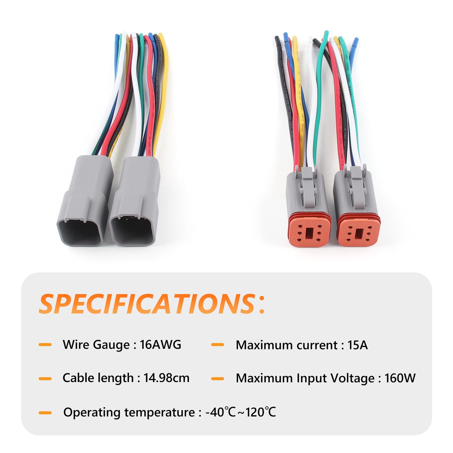 Newdeli Deutsch 6 Pin Connector Kit Waterproof Electrical Connector 16 Awg Male And Female Automotive Wire Connectors For Car Tr