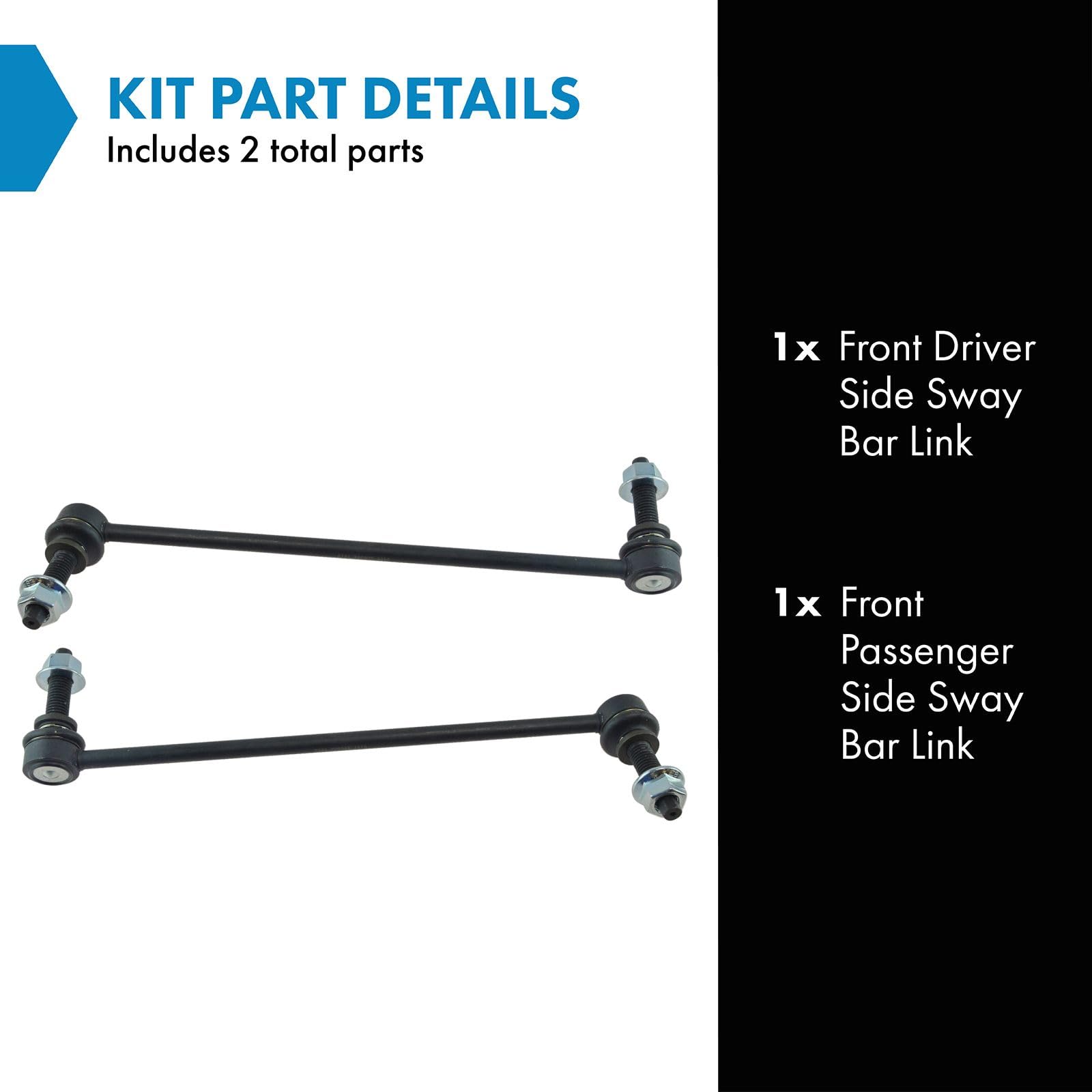 Trq Front Sway Bar Stabilizer Link Set Compatible With 2011-2019 Ford Explorer 2013-2019 Police Interceptor Utility
