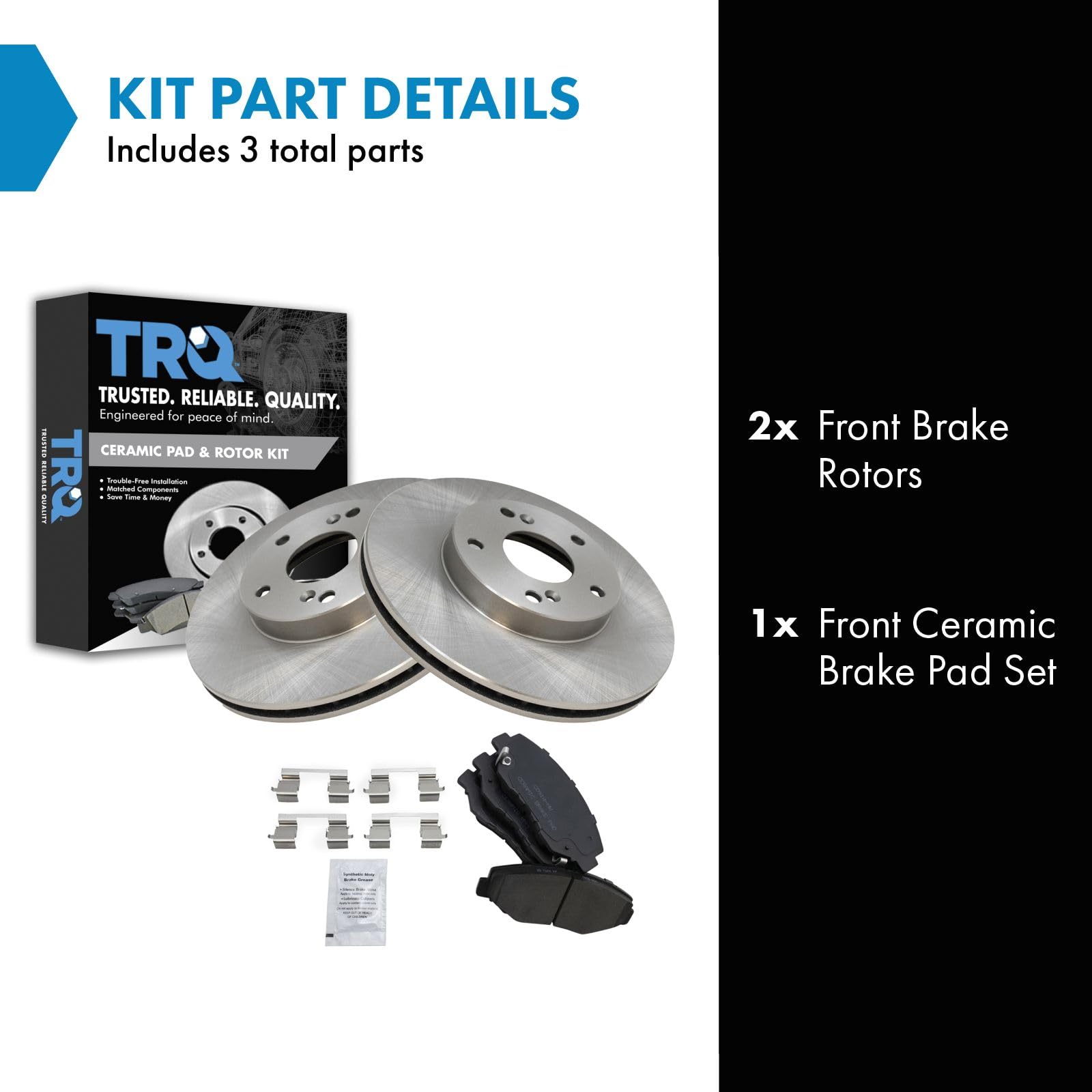 Trq Front Brake Pad & Rotor Kit Brake Pads Brake Rotor Ceramic Compatible With 2014-2015 Acura Ilx 2003-2012 Honda Accord 2013-2