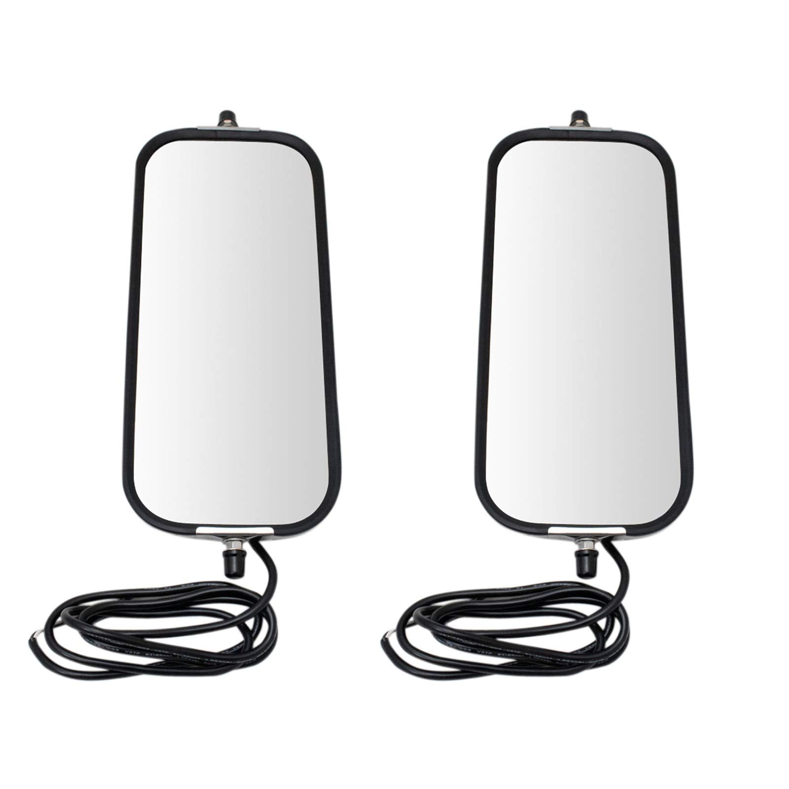 Trq 16'' X 7'' Stainless Steel West Coast Mirror Pair Peak Back Heated Compatible With Hd Truck