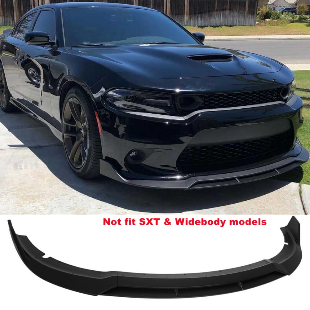MUTUSAISI Matte Black Front Bumper Lower Lip Splitter Kit Compatible with Dodge Charger SRT/Hellcats/Scat Pack 2015 2016 2017 20