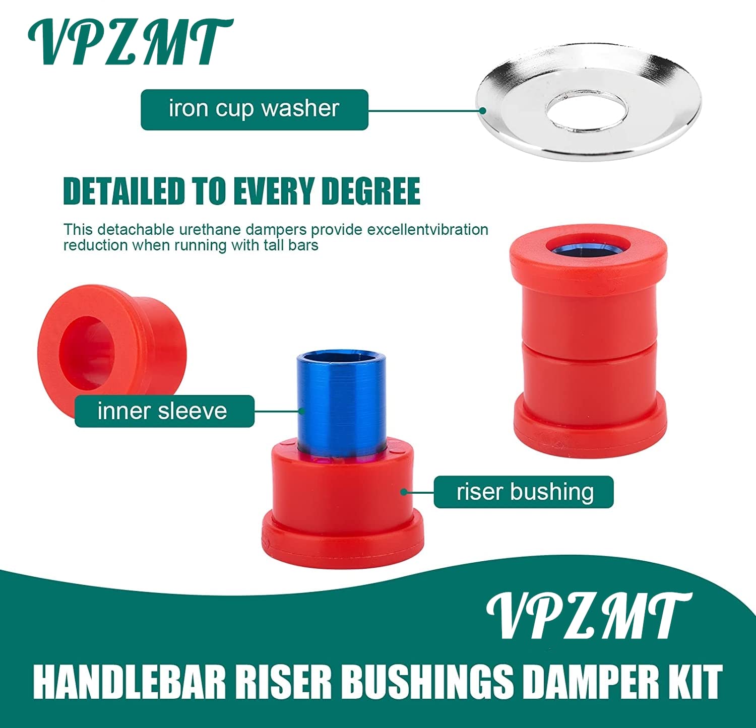 Harley Polyurethane Handlebar Riser Bushings Compatible With Harley Davidson Big Twin 1973-2018, Harley Sportster 1973-2003