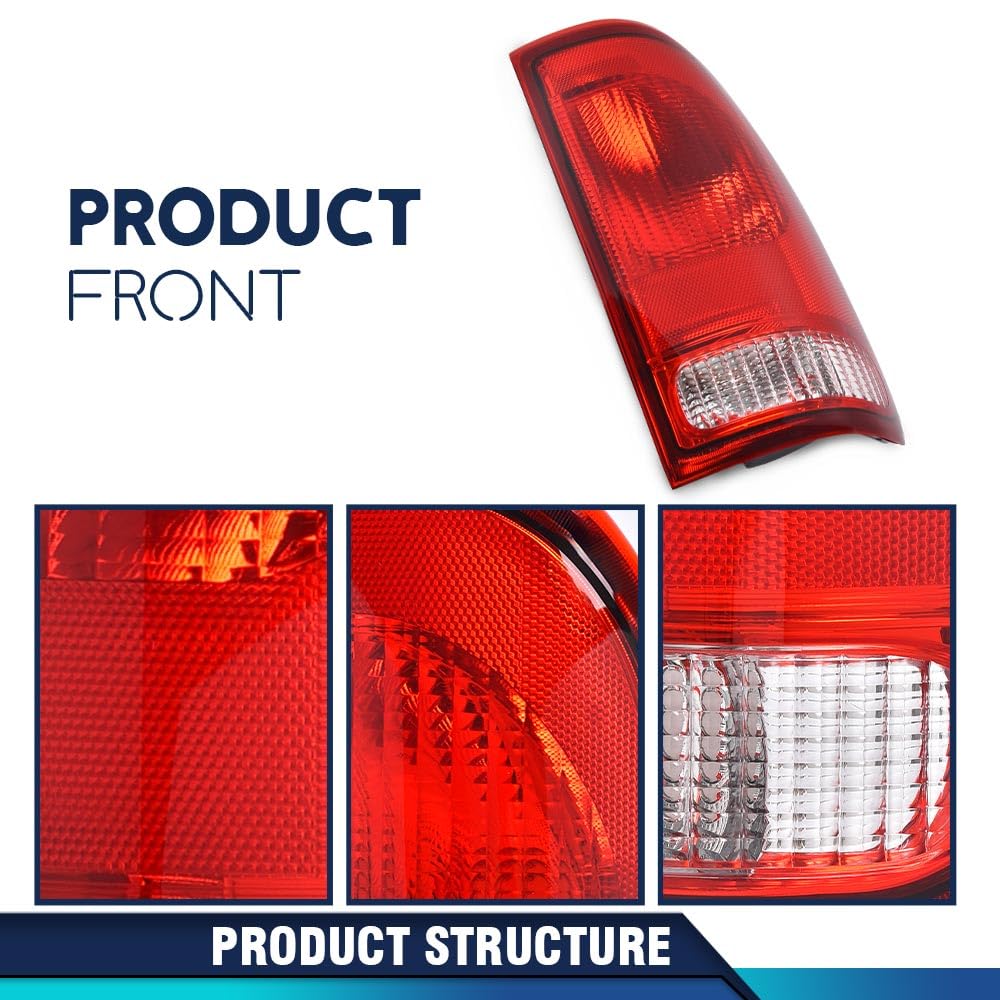 Pit66 Tail Lights Rear Light Lamp Assembly Compatible With Ford F150 Stepside 1997-2004/Fit F250 1997-1999/Fit F250 F350 F450 F5