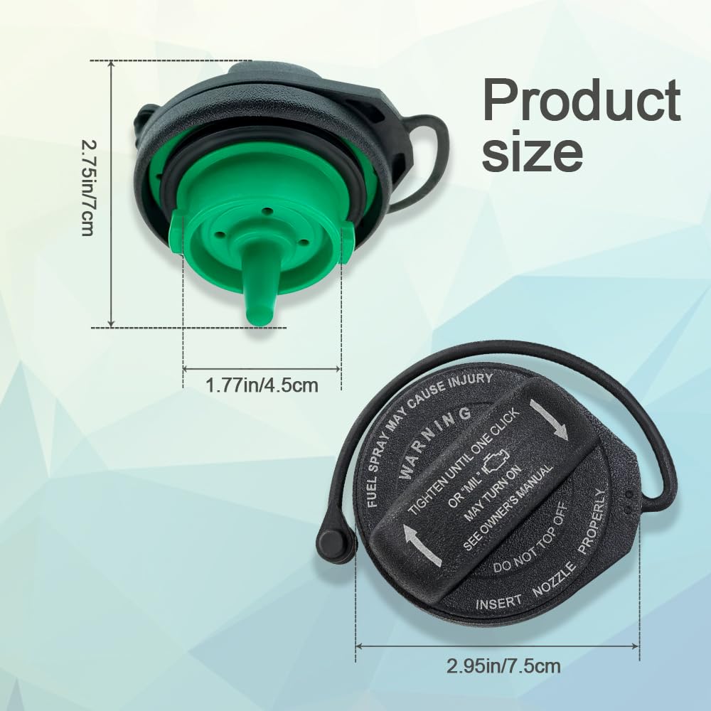 Lecctso Gas Cap, Fuel Cap, Fuel Tank Cap Replacement OEM # 5C0201550T 5Q0201550L, Gas Cap Cover Car Accessories Compatible with
