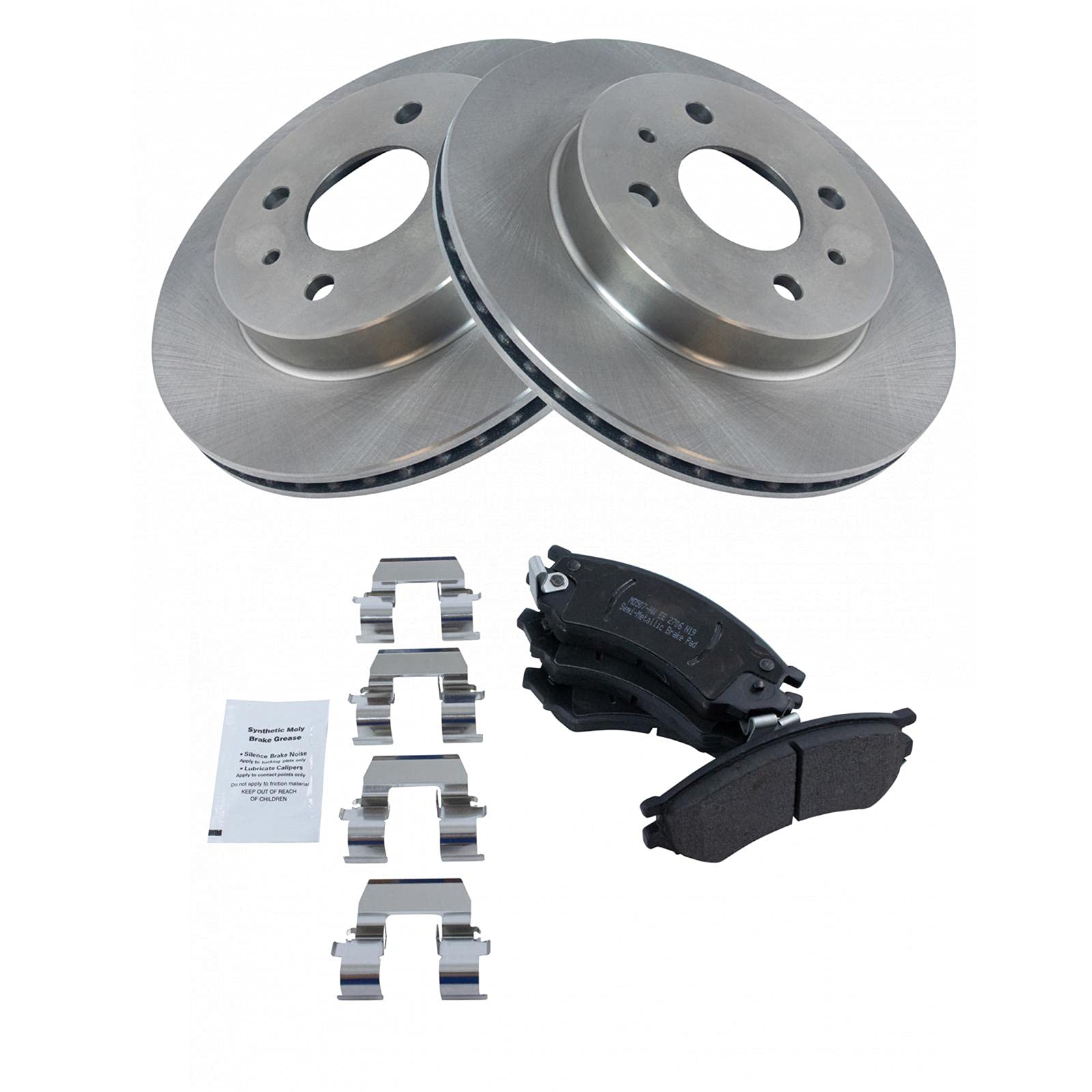 Trq Front Brake Pad & Rotor Kit Brake Pads Brake Rotor Semi-Metallic Compatible With 1991-1992 Saturn Sc 1993-2002 Sc1 Sc2 1991-
