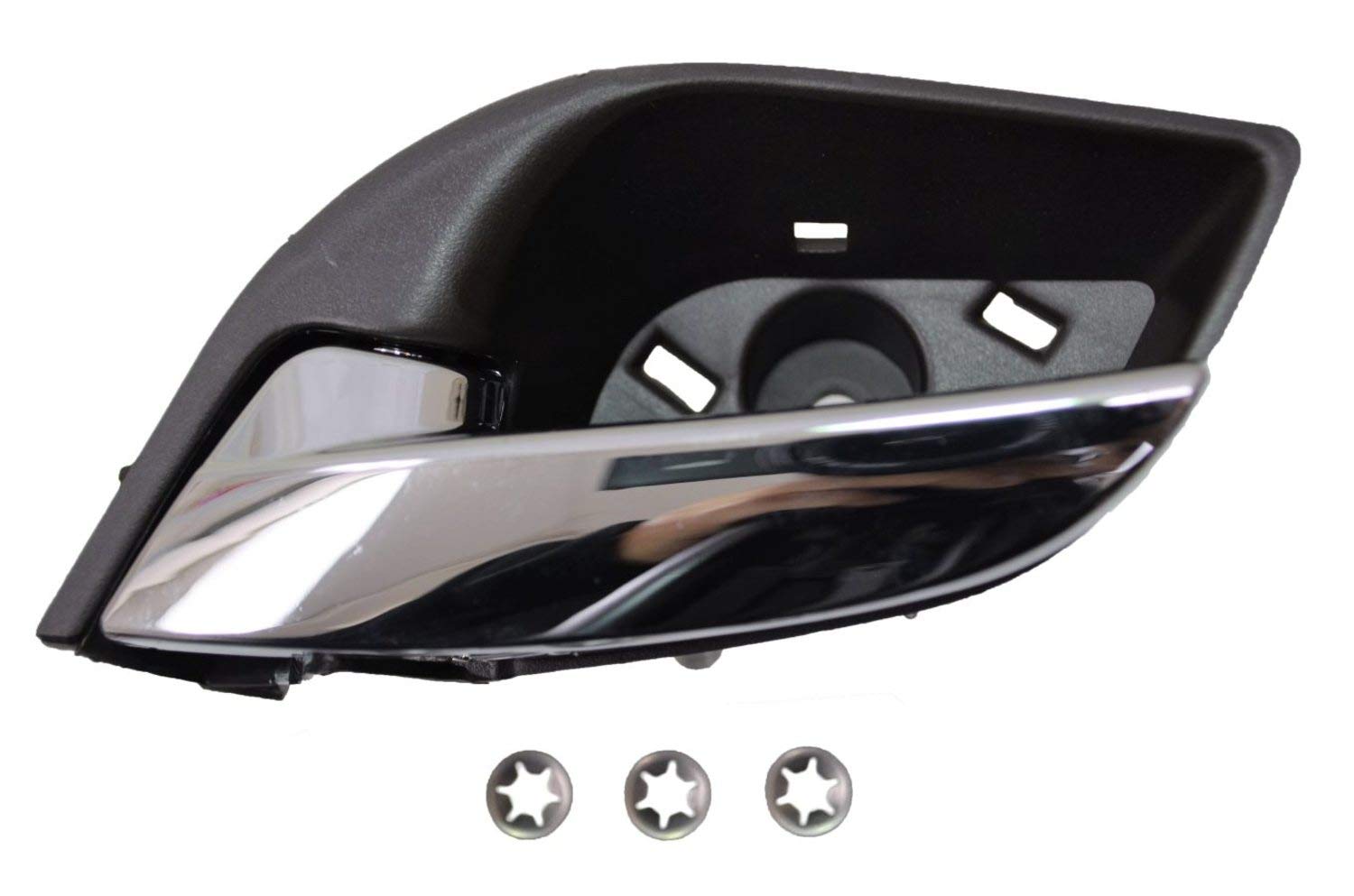 PT Auto Warehouse GM2310MBFL  Interior Inner Inside Door Handle, Chrome Lever with Brown Housing  Front Left Driver Side