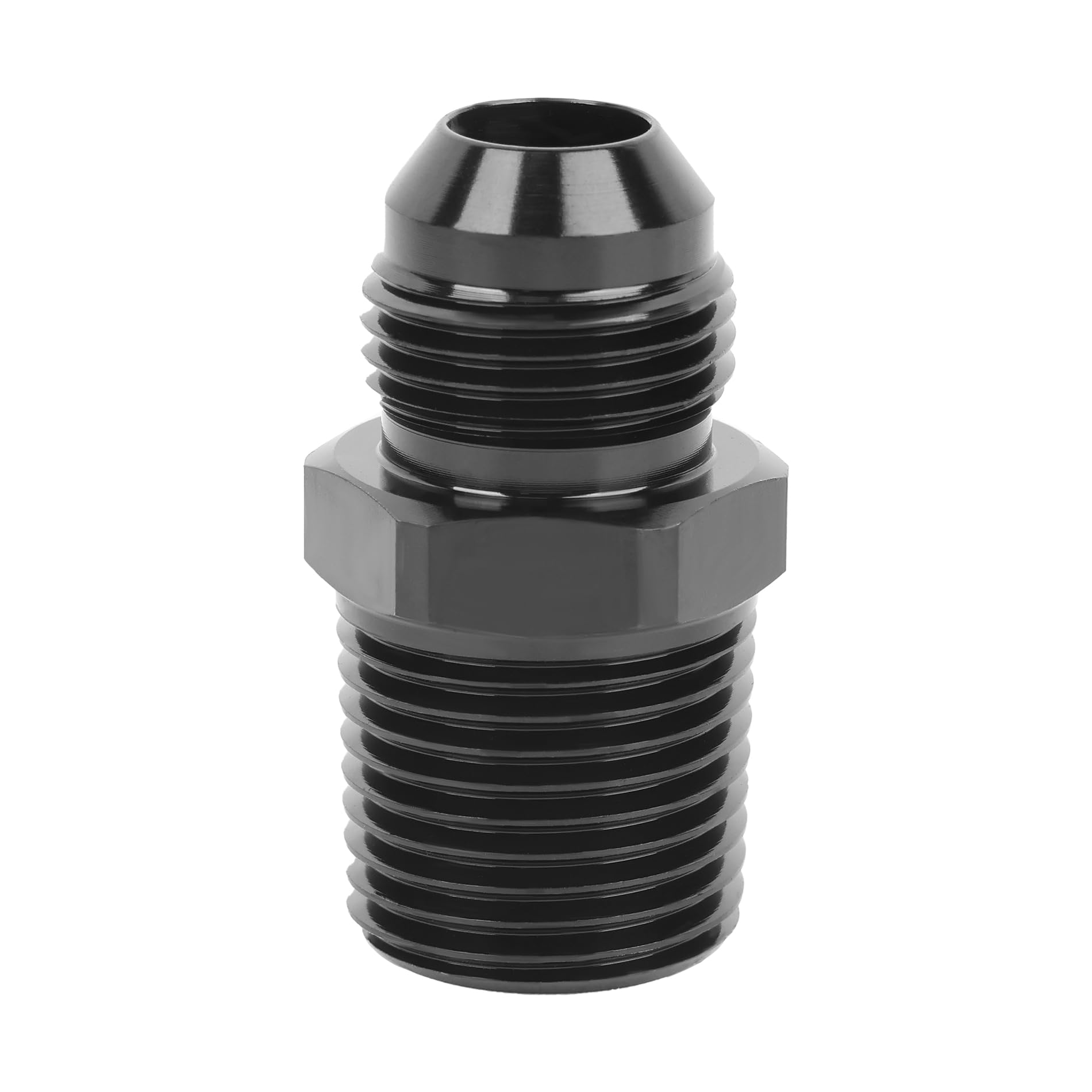Evil Energy 8An Male Flare To 1/2'' Npt Pipe Fitting Adapter Straight Aluminum Black