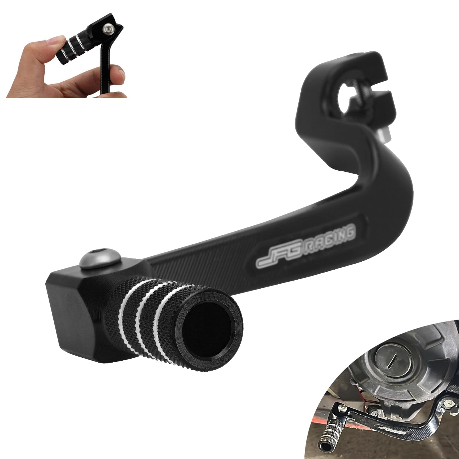 Jfg Racing Klx 110 Shift Lever,Dirt Bike Folding Gear Shifter Lever Cnc Forging Aluminum For Klx110 Klx110L 2010-2023 Black/Oem:13156-0144