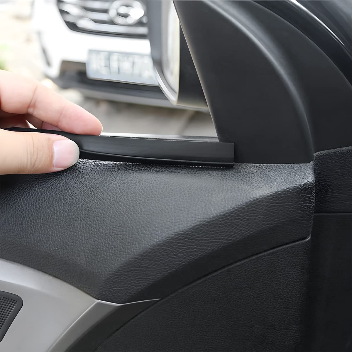 Auceli Car Window Seal Strip, Windshield Weather Strip For Car, Automotive Waterproof Soundproof V-Shape Self Adhesive Trim Cover, Universal Vehicle Rubber Weatherstrip Draft Seal Strip