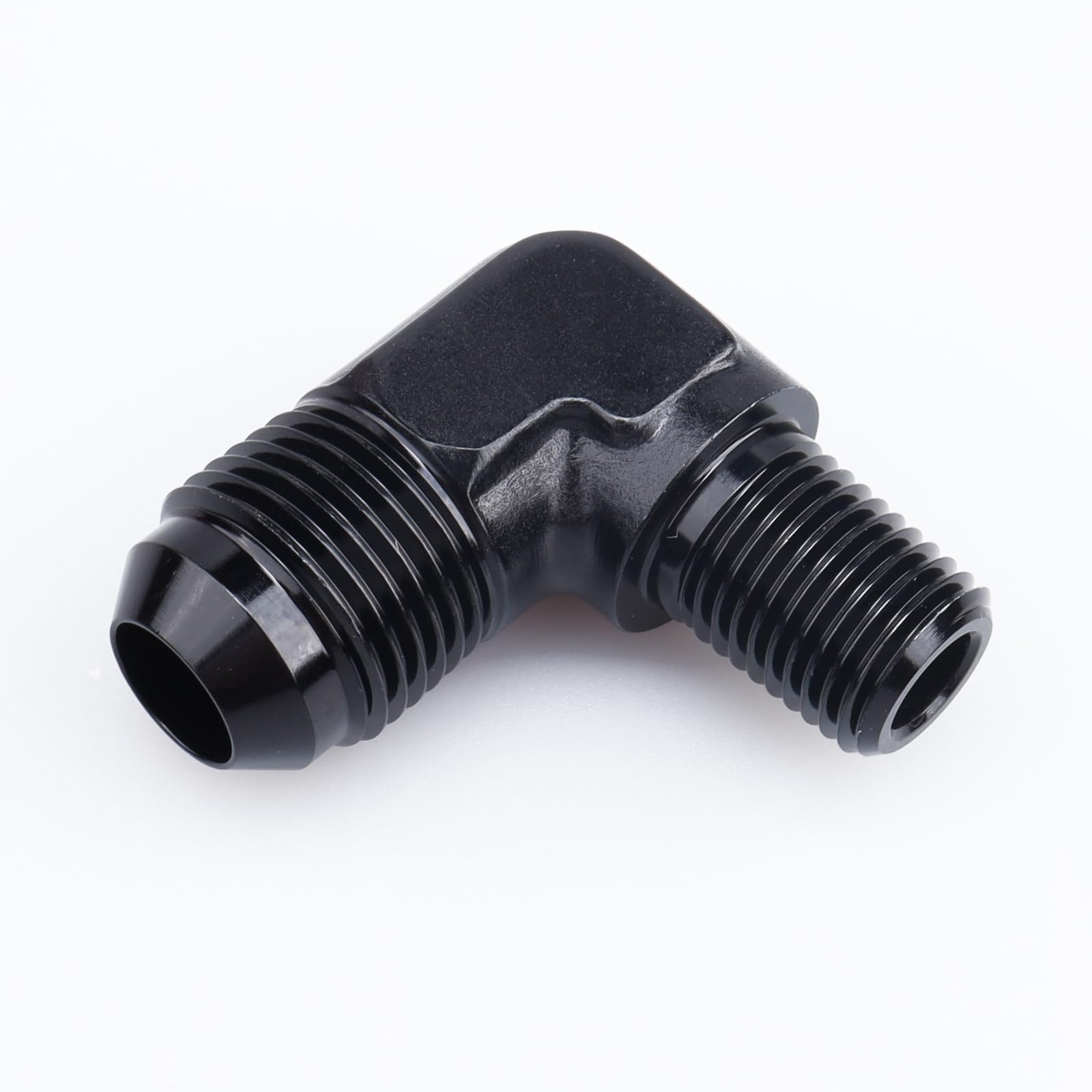 Ac Performance 90 Degree Elbow -8 An Male To 1/4'' Npt Male Fitting Adapter Connector Aluminum Black
