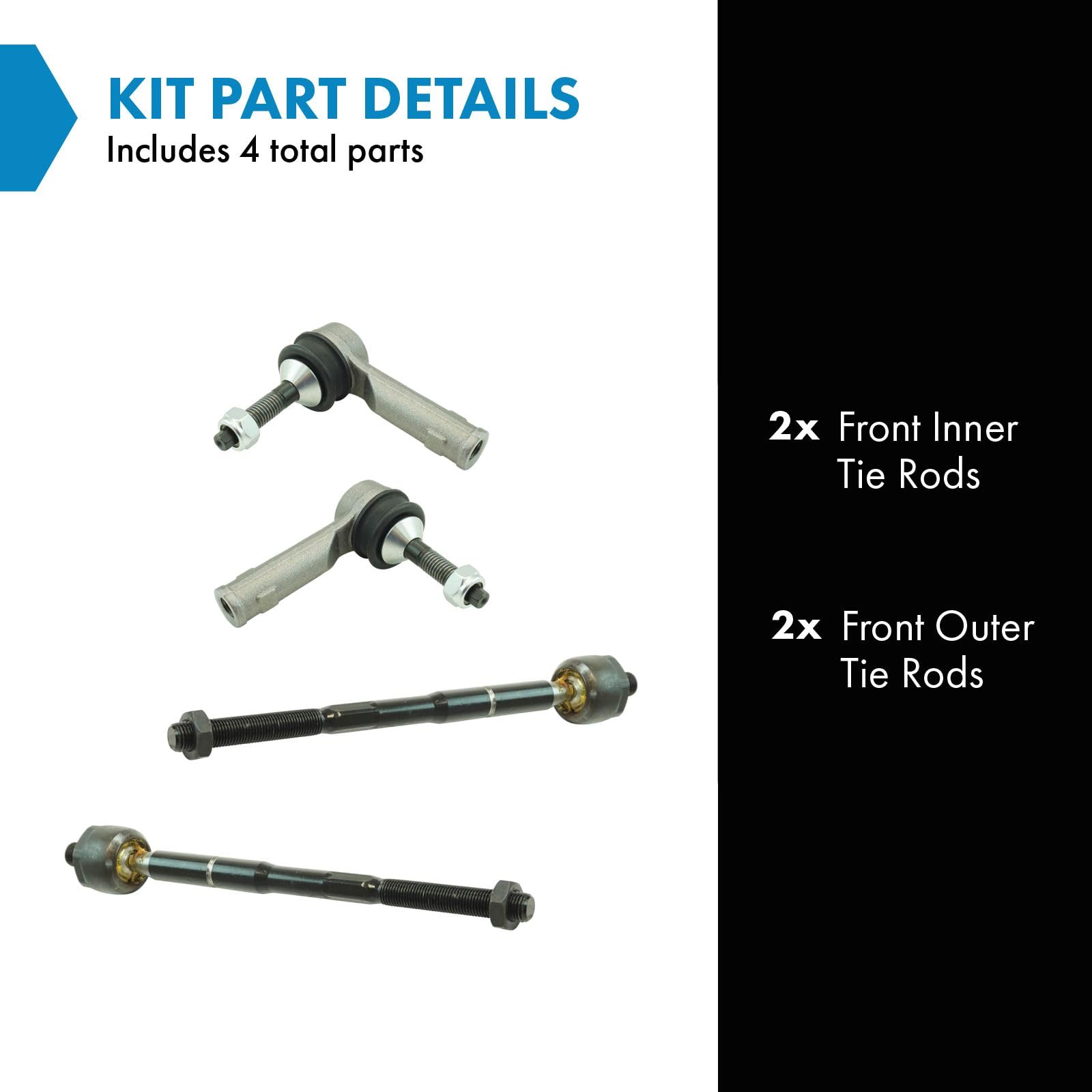 Trq Steering Inner Outer Tie Rod End Lh Rh Set For Ford Explorer Police Interceptor