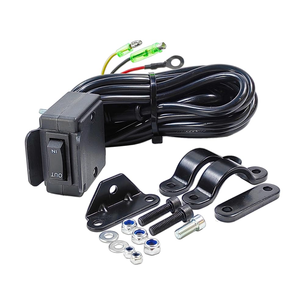 12V Toggle Winch Rocker Thumb Switch with Handlebar Control Line Mounting Bracket Kit Winch Switch for ATV UTV | Fits for Polari
