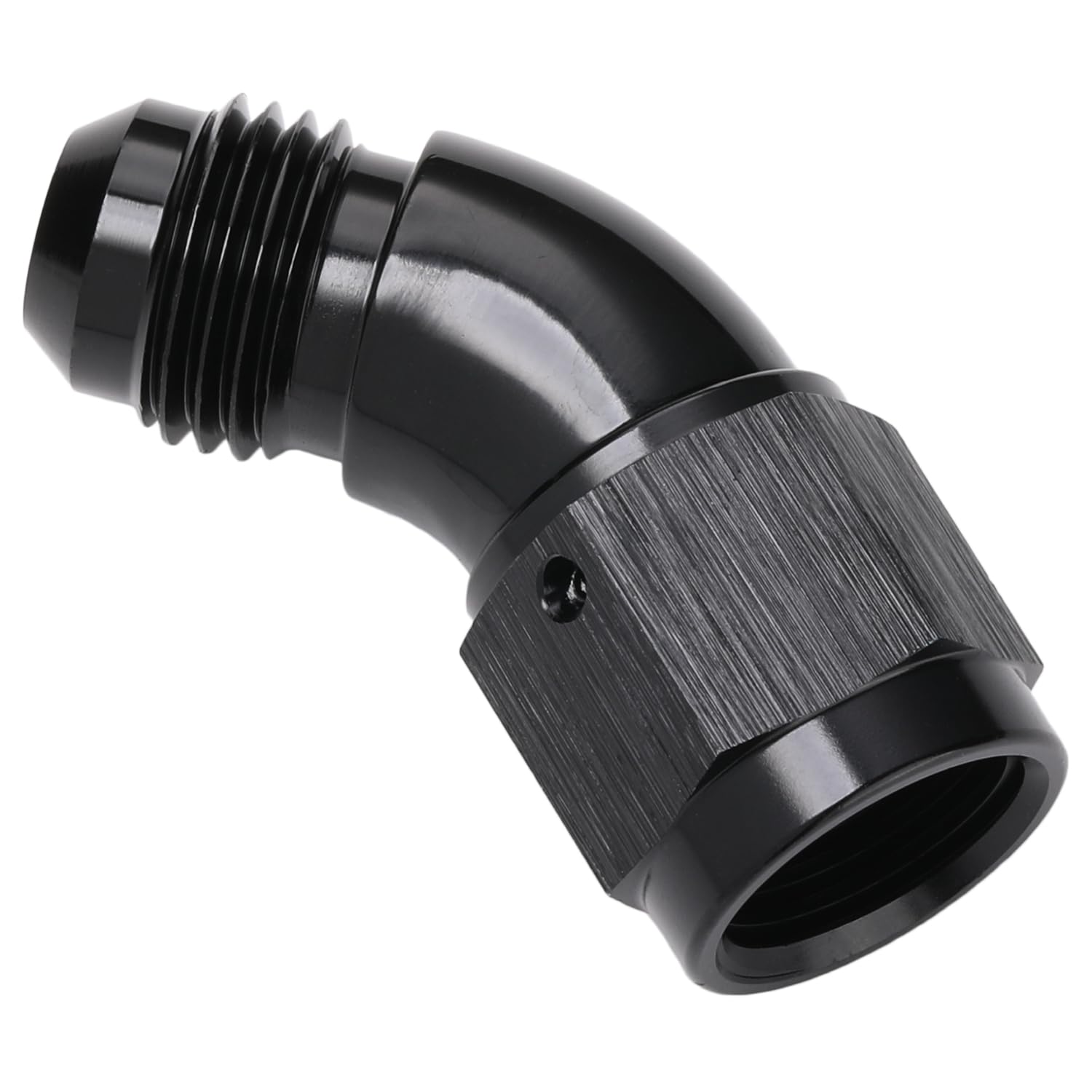 Podavelle 45 Degree 6An Male To 6An Female Swivel Full Flow Fitting Adapter Coupler Aluminum Black