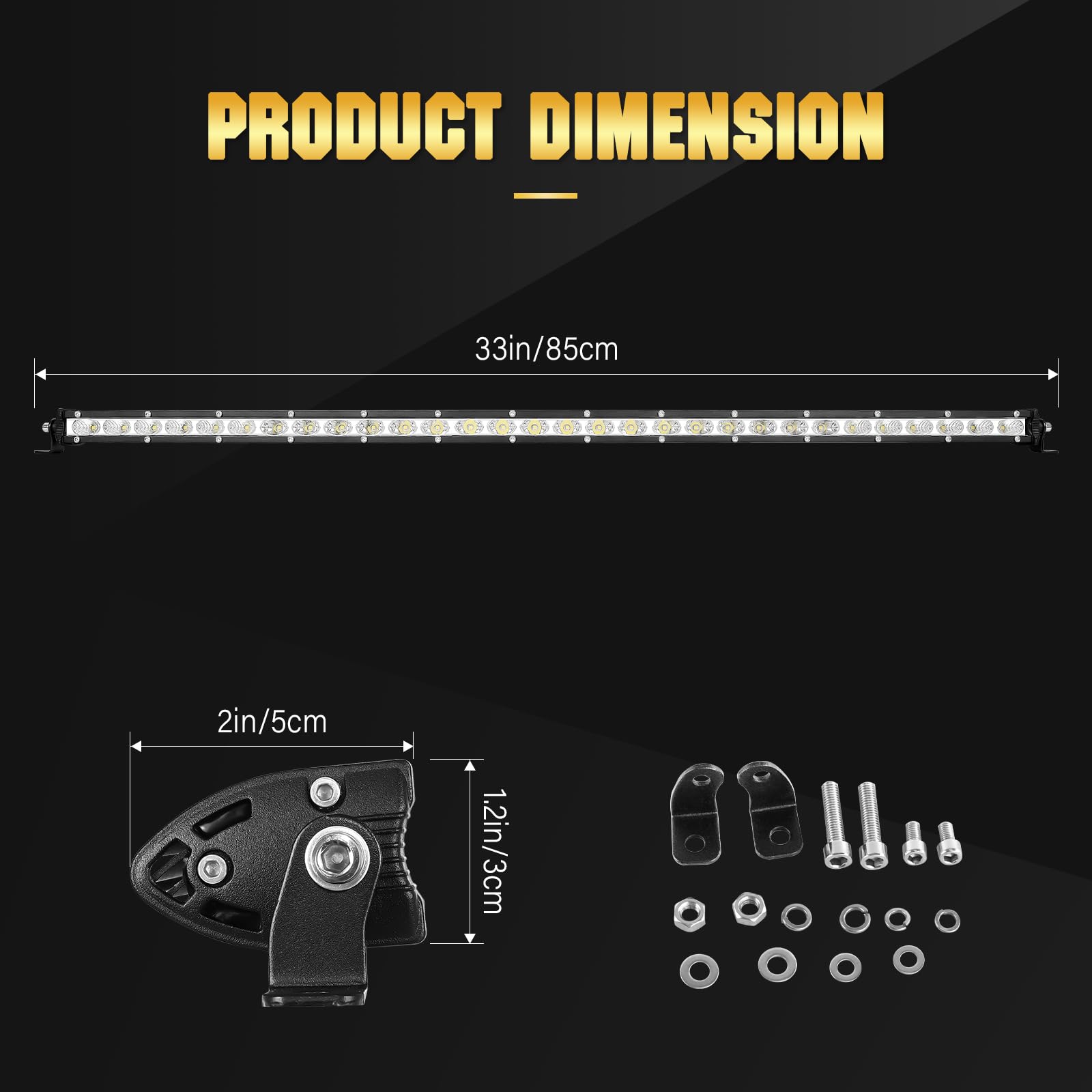 Skyworld 32 Inch 150W Single Row Led Light Bar Low Profile Ultra Thin Slim Mini Spot Flood Combo Beam Off Road Driving Lights Le