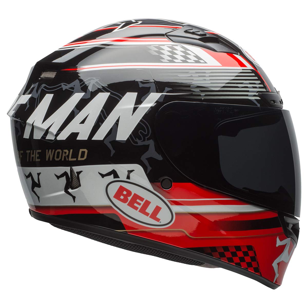 Bell Qualifier Dlx Full-Face Helmet Isle Of Man 17.0 Gloss Black/Red Extra Small