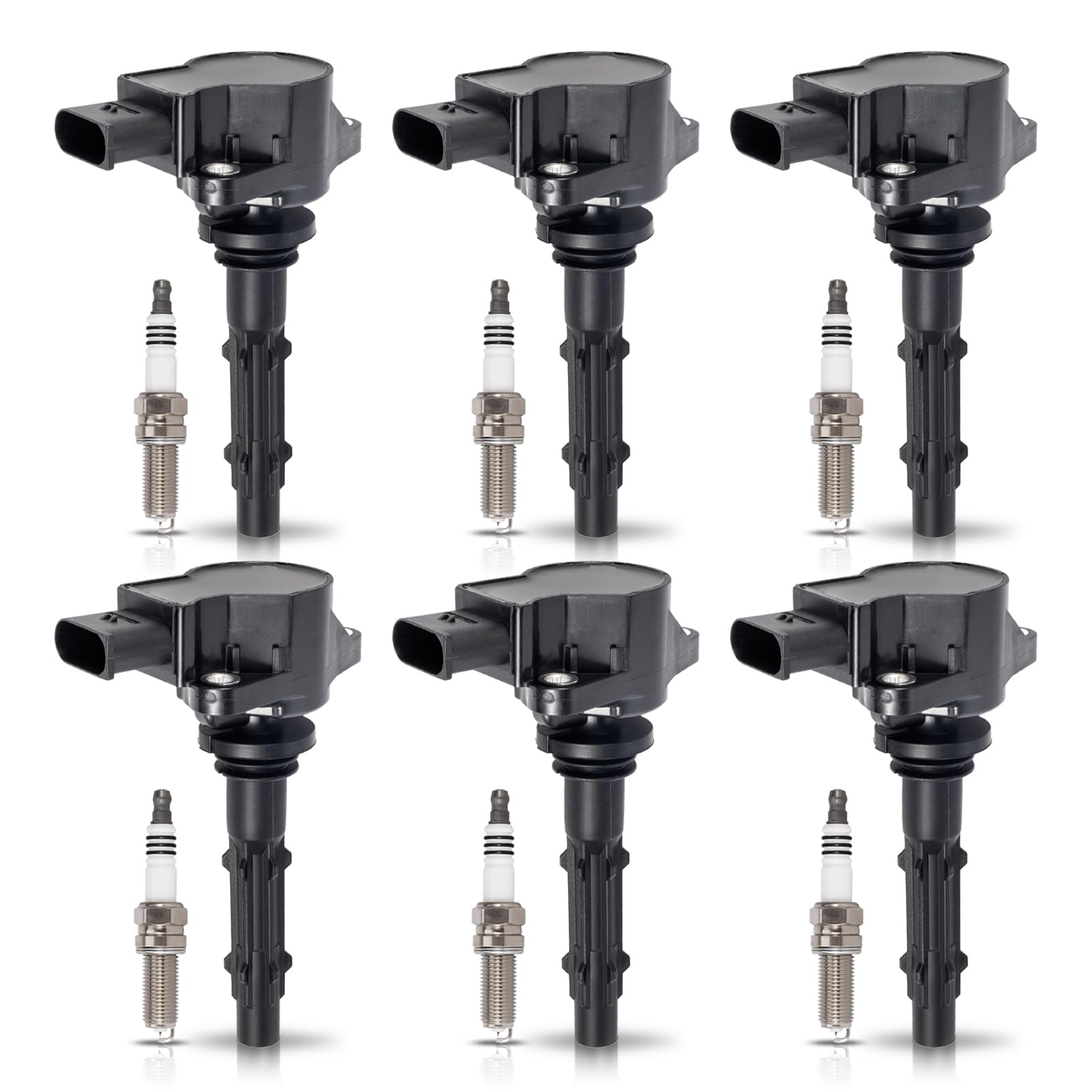 ENA 6 Ignition Coil Pack UF535 and 95983 Iridium Spark Plugs 2.5L 3.0L 3.5L V6 Compatible with Mercedes-Benz C230 C280 C300 C350