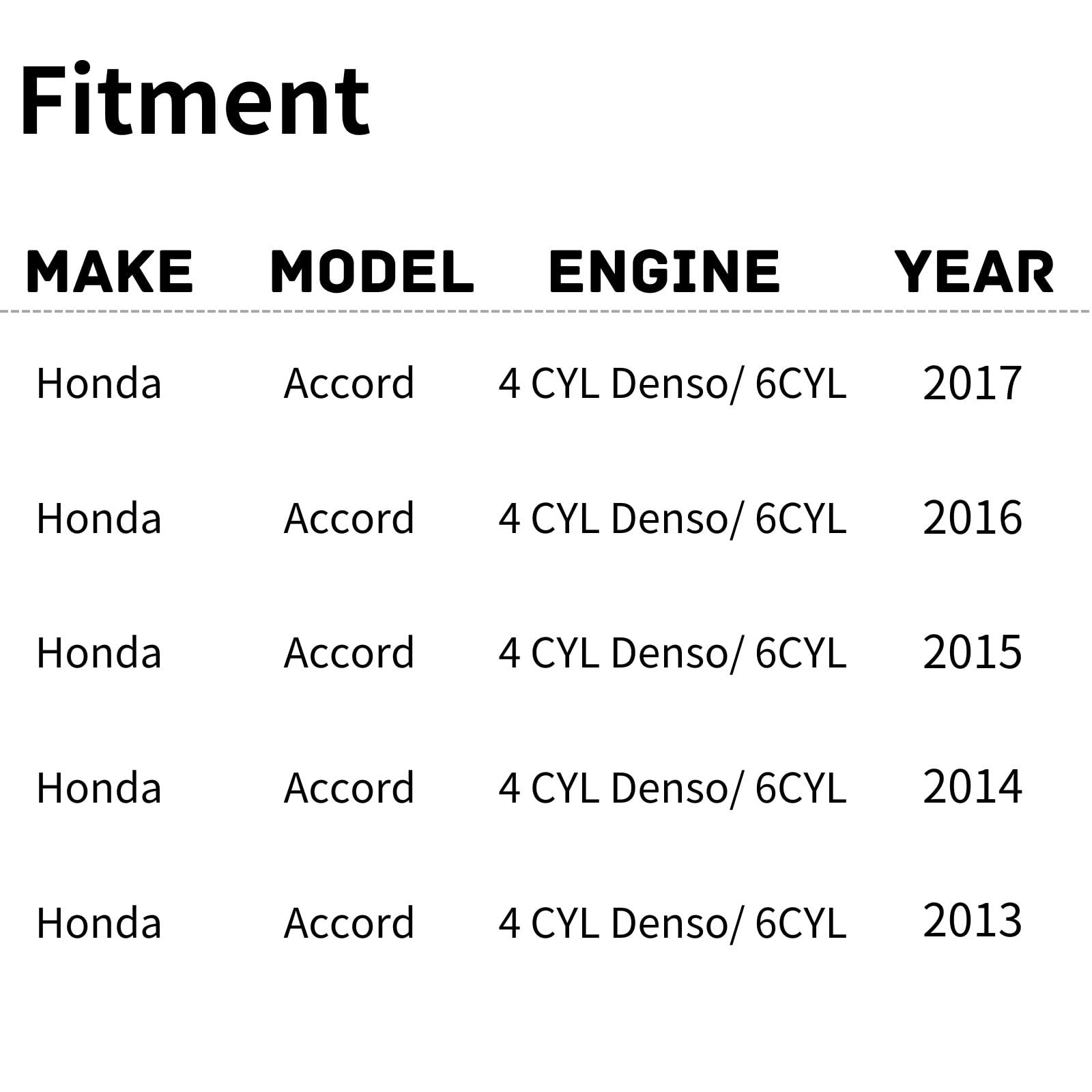 TYG OE Replacement(CAPA Quality) Cooling Fan Extra Silent for 2013-2017 Honda Accord 4CYL Denso/6CYL | 190305A2A01 | HO3115162 |