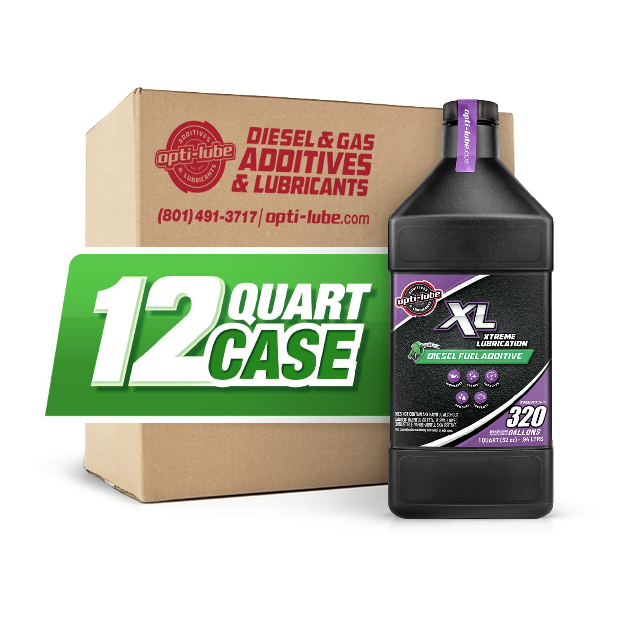 Opti-Lube XL Xtreme Lubricant Diesel Fuel Additive: Each Quart Treats up to 320 Gallons (12 Quart Case (Treats 3840 Gallons))