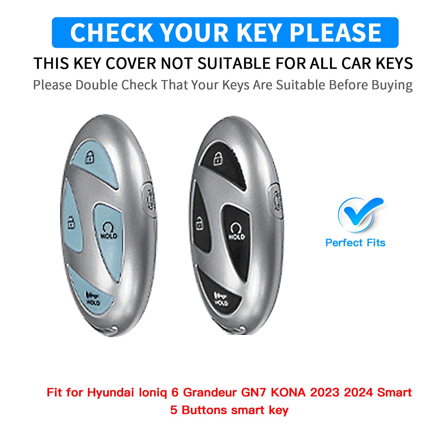 QBUC for Hyundai Ioniq 6 Key Fob Cover,TPU 360 Degree Car Key Case Protector with Leather Keychain Compatible with Hyundai Ioniq