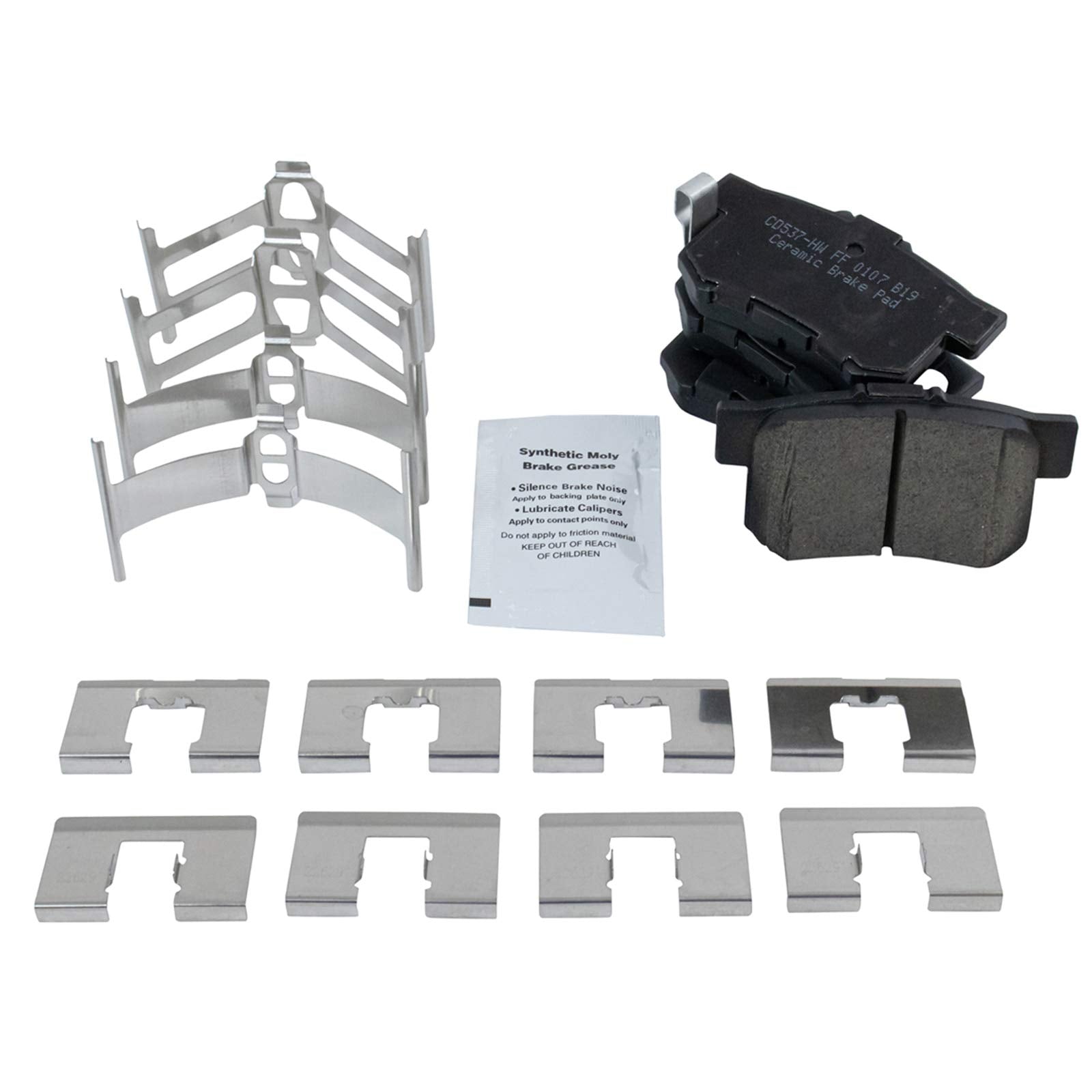 Trq Front And Rear Brake Pad & Rotor Kit Brake Pads Brake Rotor Ceramic Compatible With 1998-2002 Honda Accord