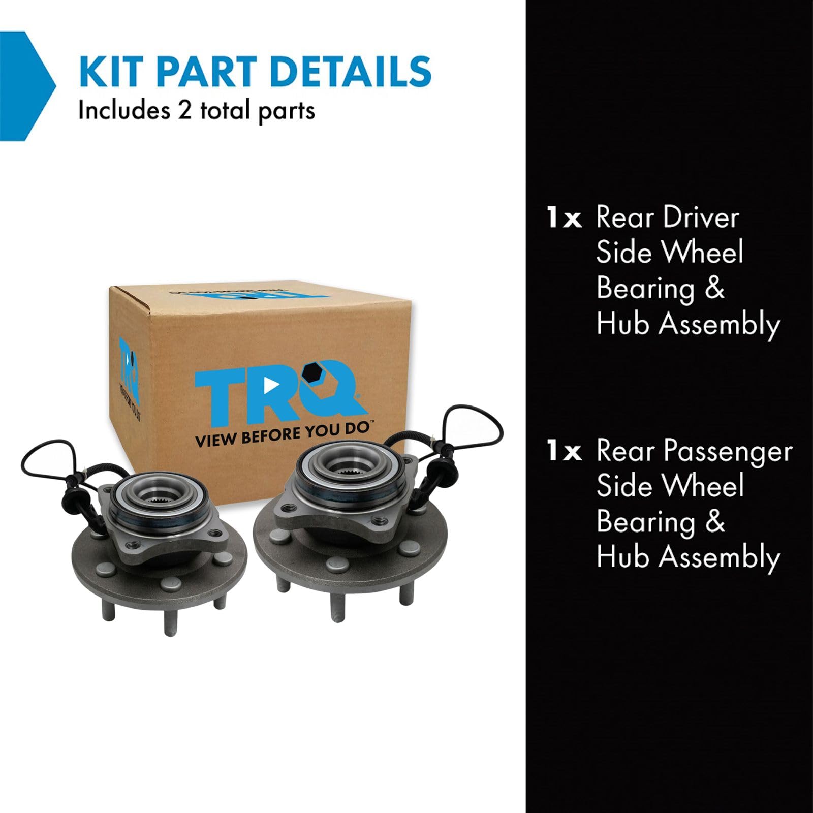 Trq Rear Wheel Hub Bearings Assembly Set Compatible With 2015-2017 Ford Expedition Lincoln Navigator