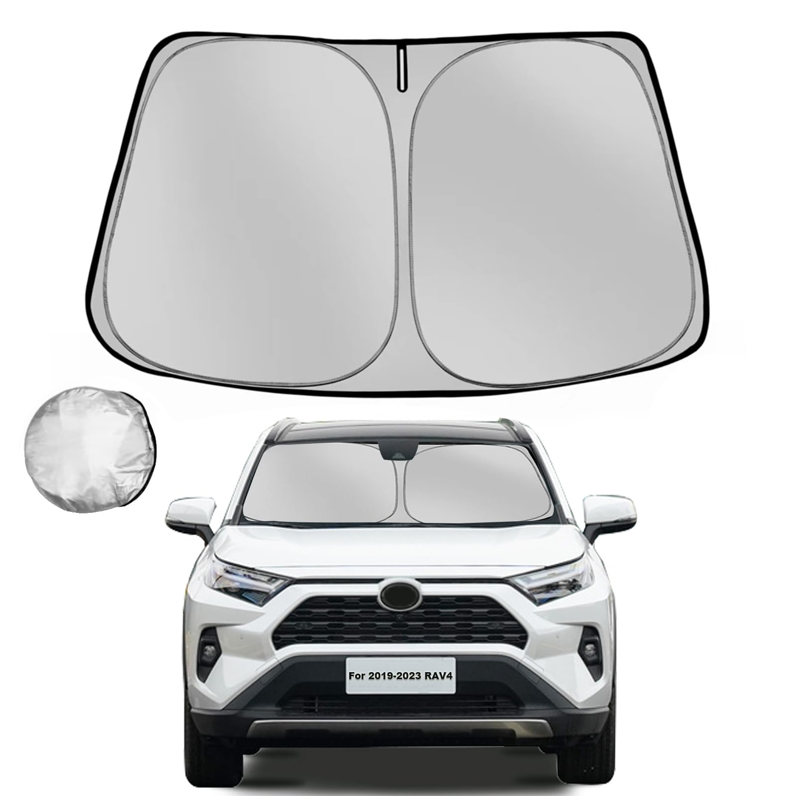 Fonowka Windshield Sun Shade For Toyota Rav4 2019-2025 Rav-4 Suv Foldable Sun Sunshade For Car Front Window Blocks Uv Rays And H