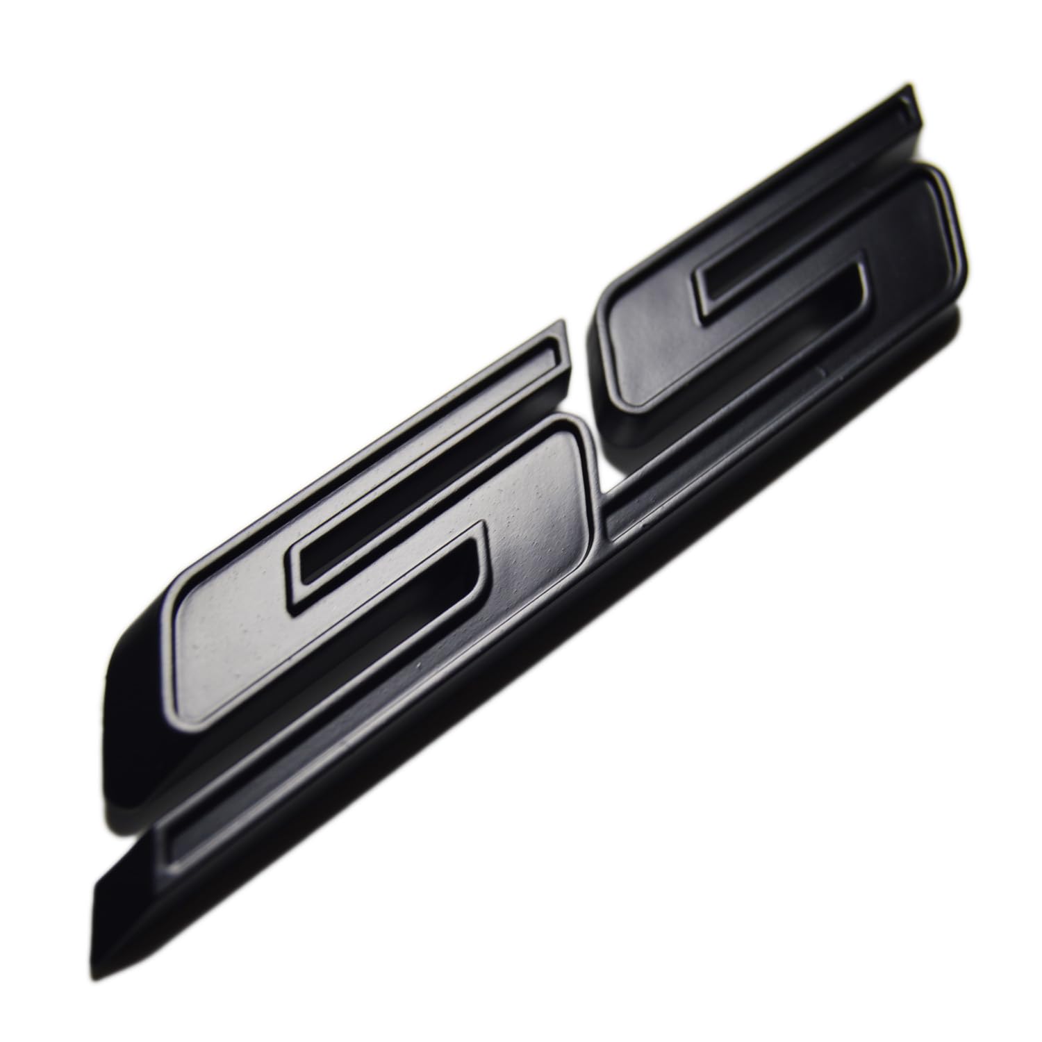 zorratin Slant SS Grill Side Trunk Emblem Badge Decal with Adhesive for Chevrolet Chevy Camaro Impala Malibu Holden 2010-2015 [Full Black]