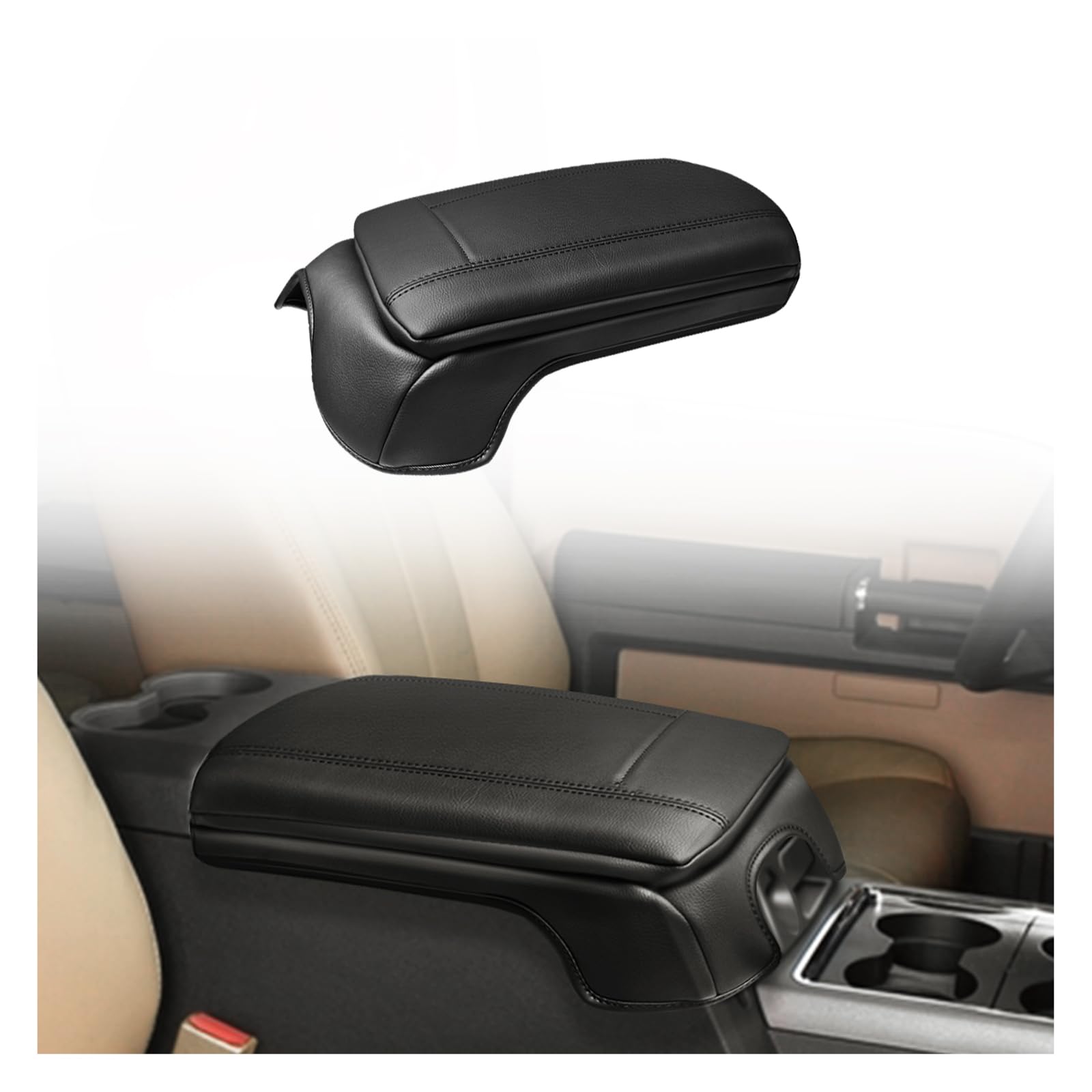 Muslogy Center Console Armrest Cover Compatible With Ford F250 F350 F450 2011-2016 Super Duty Comfort Armrest Pad Arm Rest Cushi