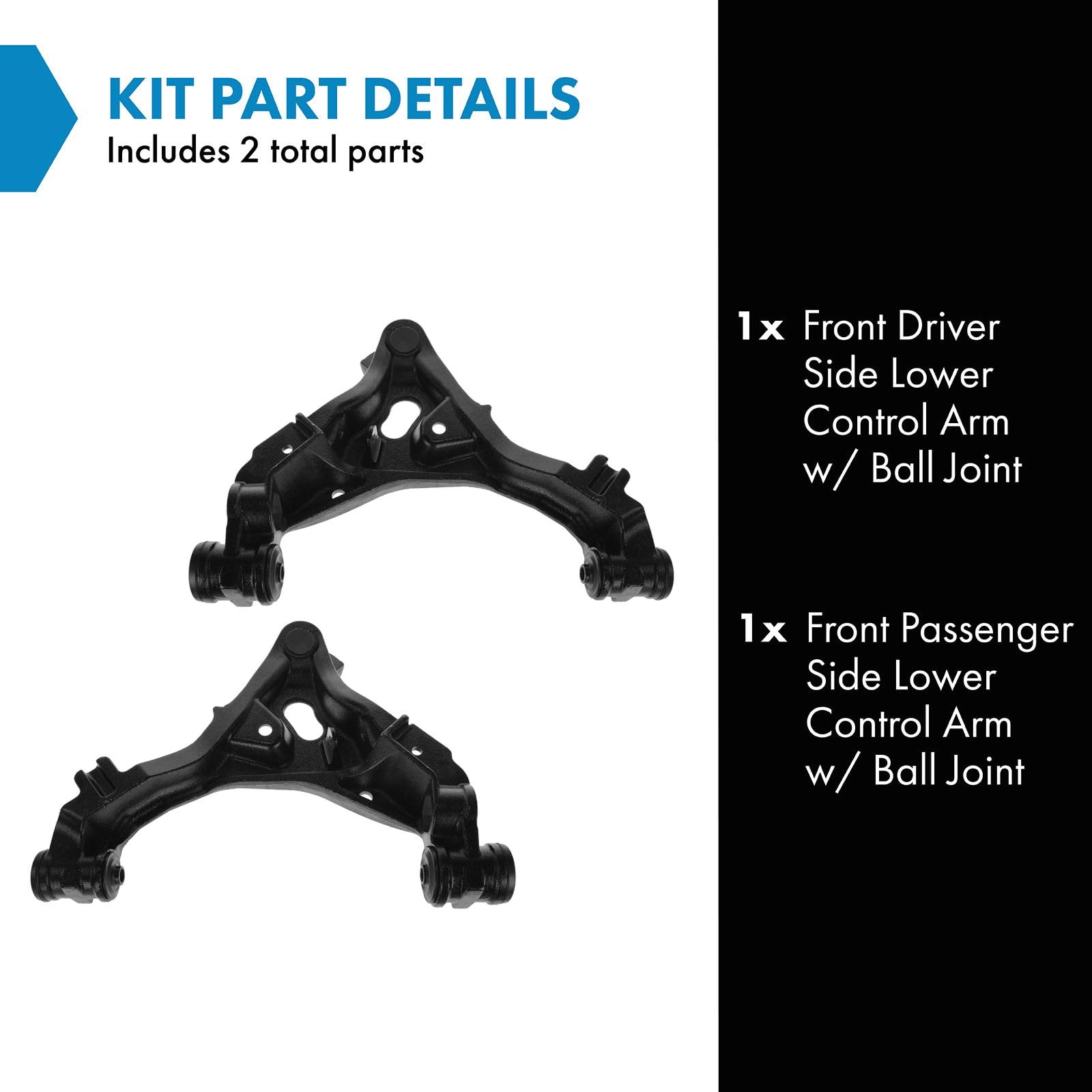 Trq Front Lower Control Arm With Ball Joint Set Compatible With 1997-2002 Ford Expedition 1997-2003 F-150 2004 F-150 Heritage 19