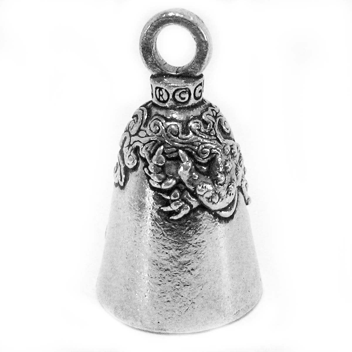 Guardian Bell Foo Dog Good Luck Bell w/Keyring & Black Velvet Gift Bag | Motorcycle Bell | Lead-Free Pewter | Good Luck Gift to