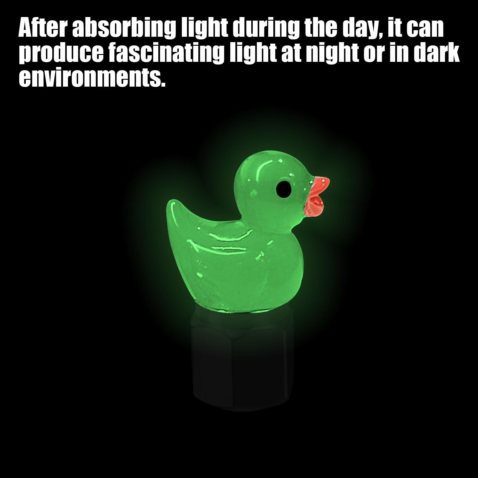 xbrtaia 4 Pack Cute Duck tire Valve caps, Glow in The Dark Tire Valve Caps, Interesting and Practical Tire Decoration, Can be Us