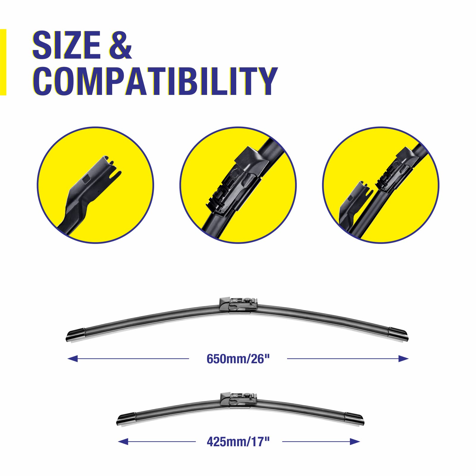 5 Plus 26''+17'' Wiper Blades, Replacement For Subaru Forester 2023 2022 2021 2020 2019 (Set Of 2), Premium All-Season Automotiv