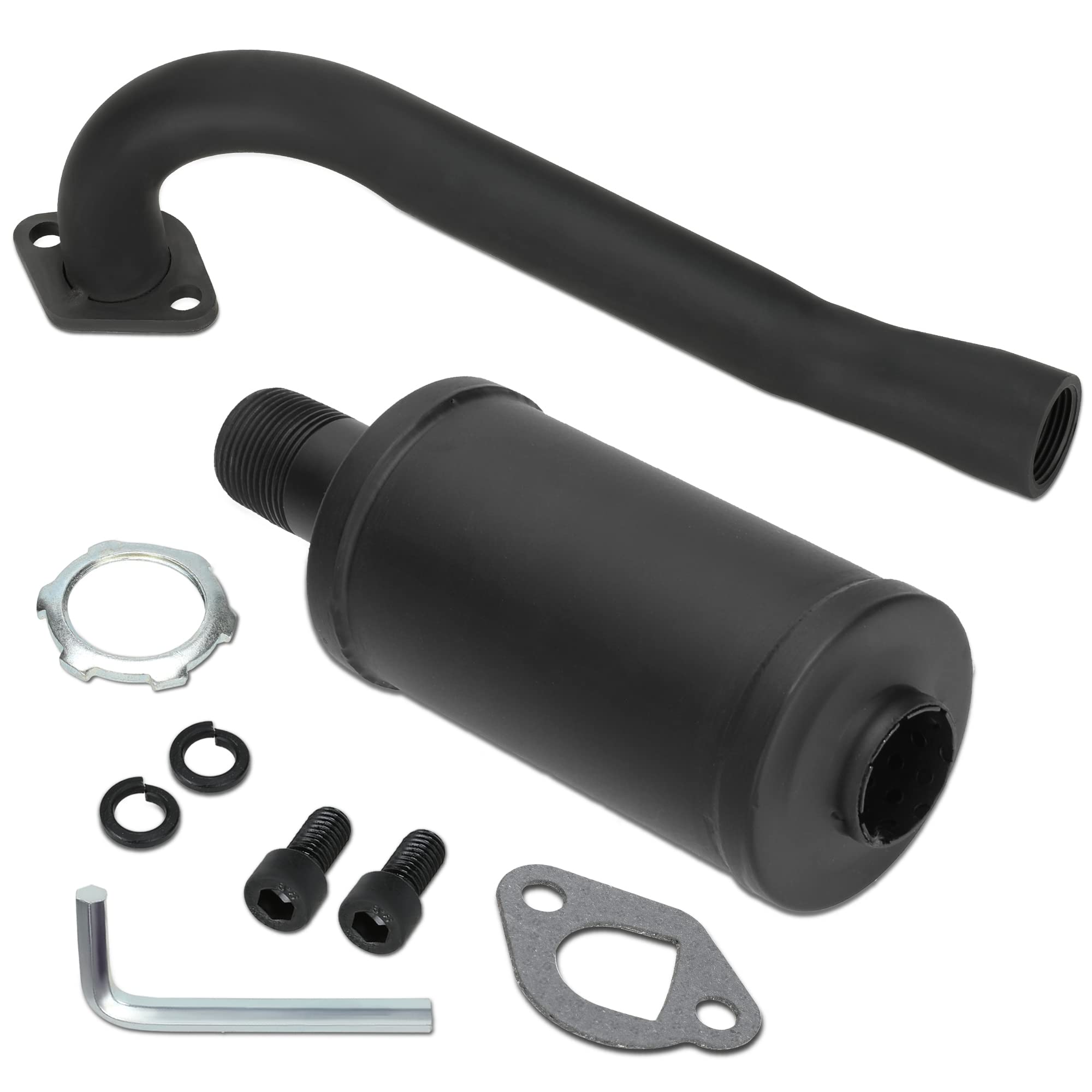 FVRITO Exhaust Pipe Muffler Silencer Kit for Non Hemi Predator 212cc 196cc 6.5hp Coleman Powersports KT196 CK196 RTK200 BK200 Go