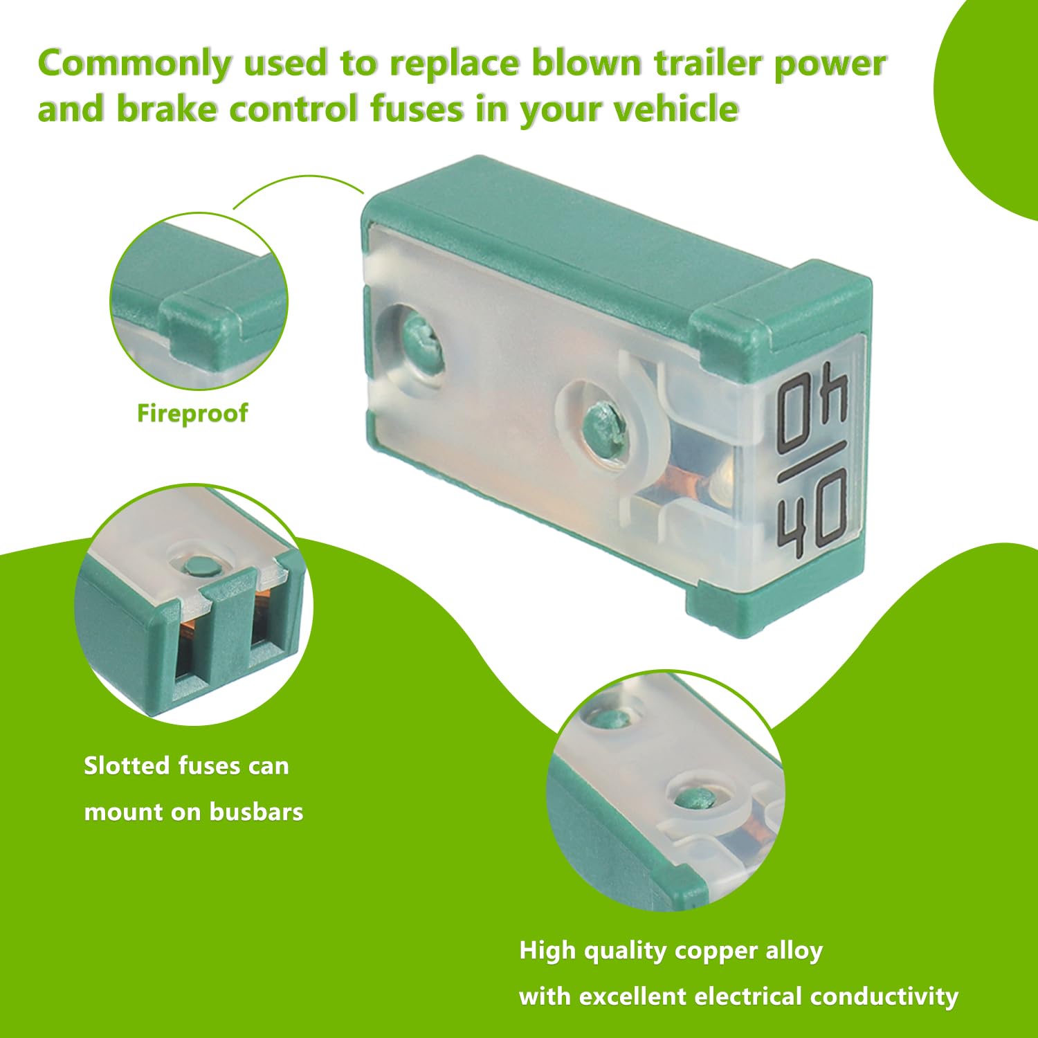 EPLZON 40A 32V Mini Automotive MCASE Shaped Cartridge Fuse Kit(Pack of 6pcs,40A)